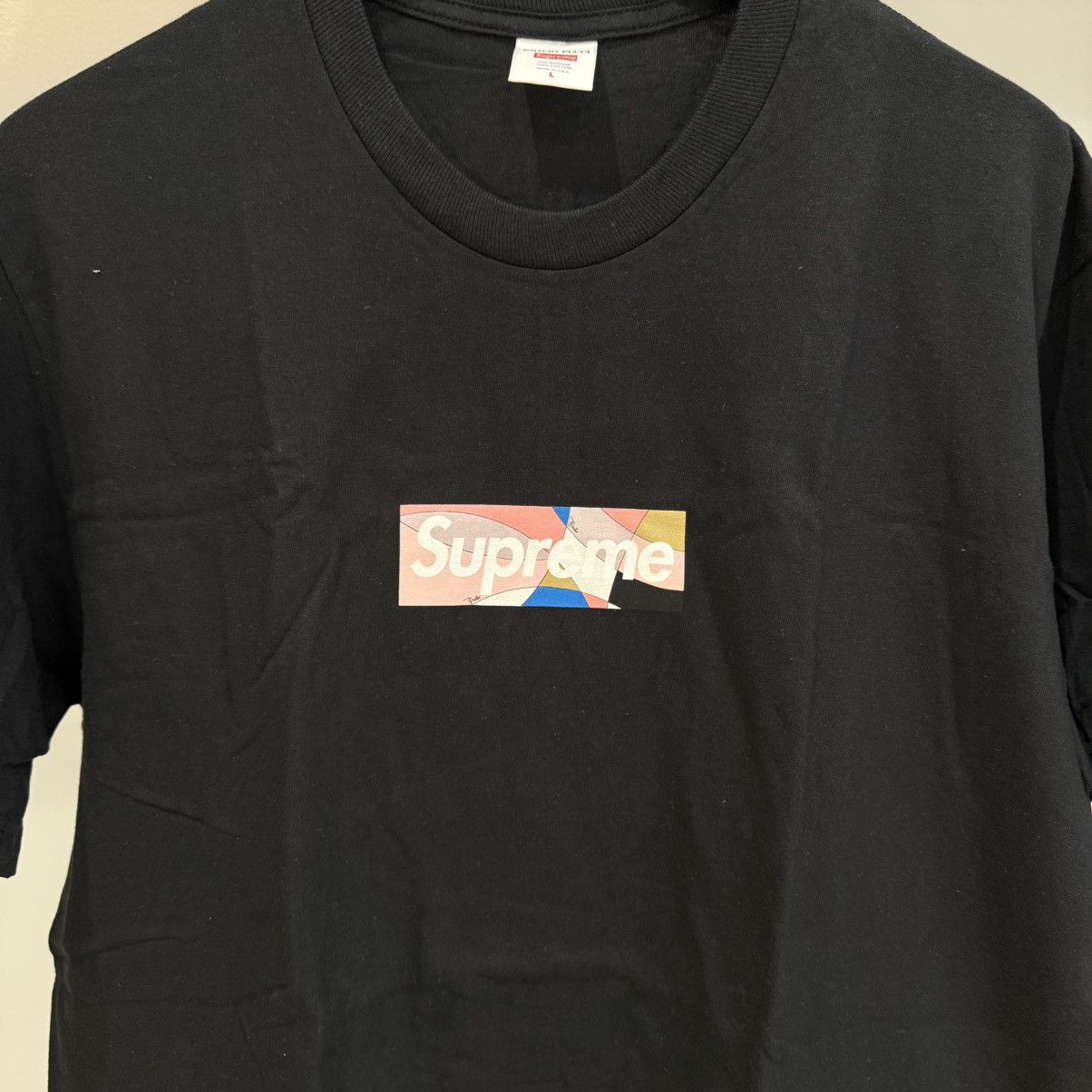 Supreme Supreme Emilio Pucci Box Logo Tee Black/Dusty Pink Size US L / EU 52-54 / 3 - 2 Thumbnail