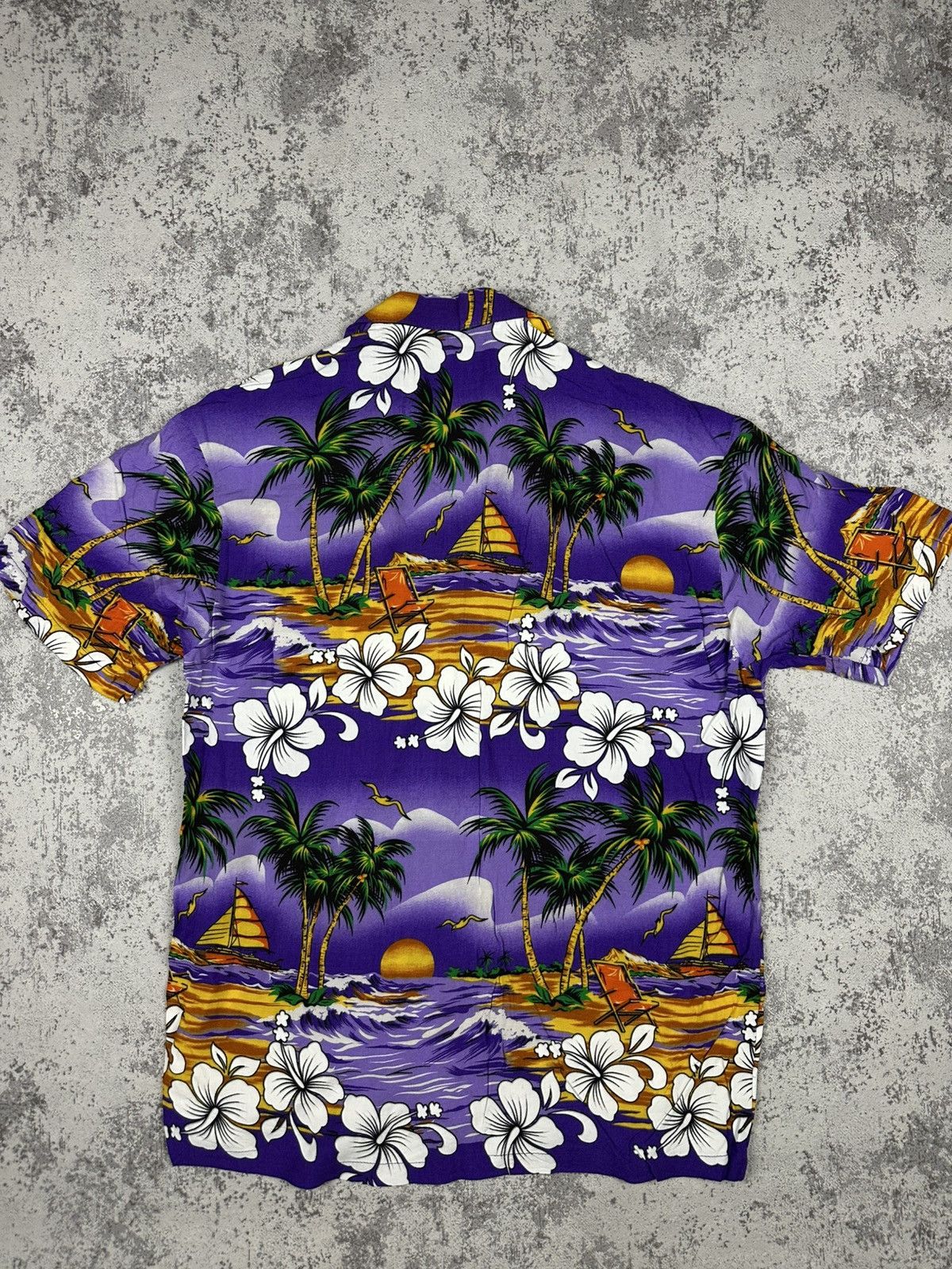 Japanese Brand Vintage Hawaiian Shirt Purple Sunset Island Vibes Size US M / EU 48-50 / 2 - 2 Thumbnail