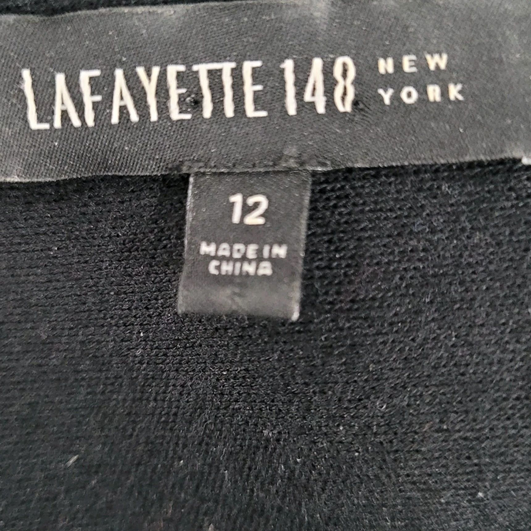 Vintage Lafayette 148 Black 100% Wool Dress Long Sleeve Cowl Neck Side Slit Size 12 Size XL / US 12-14 / IT 48-50 - 3 Thumbnail