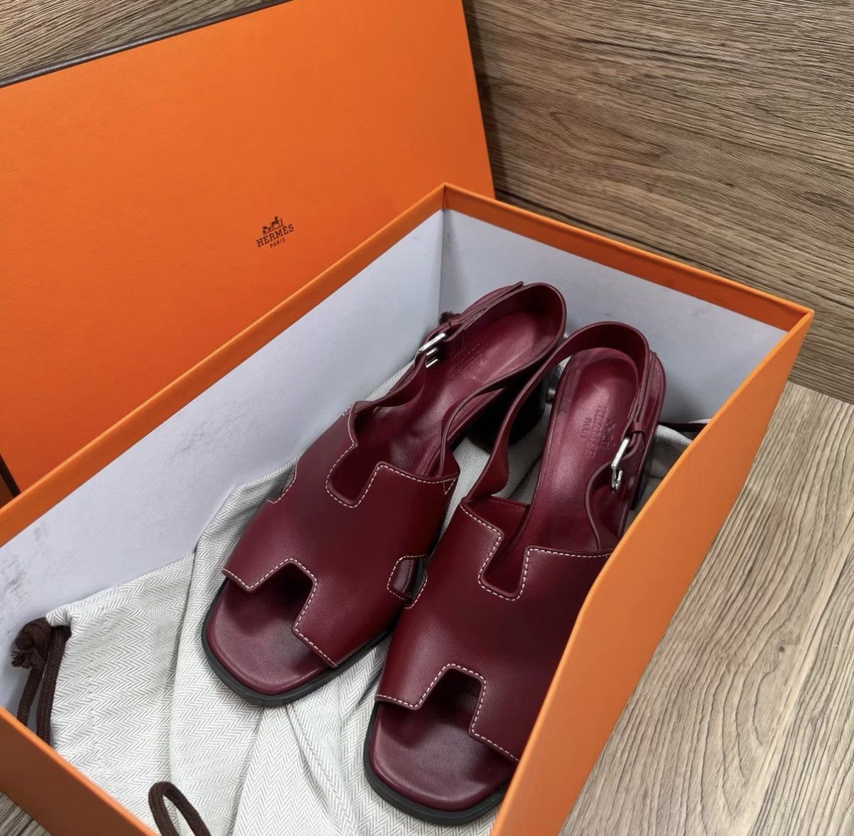 Hermes Hermès Red High Heel Sandals J41 Size US 10 / IT 40 - 2 Thumbnail