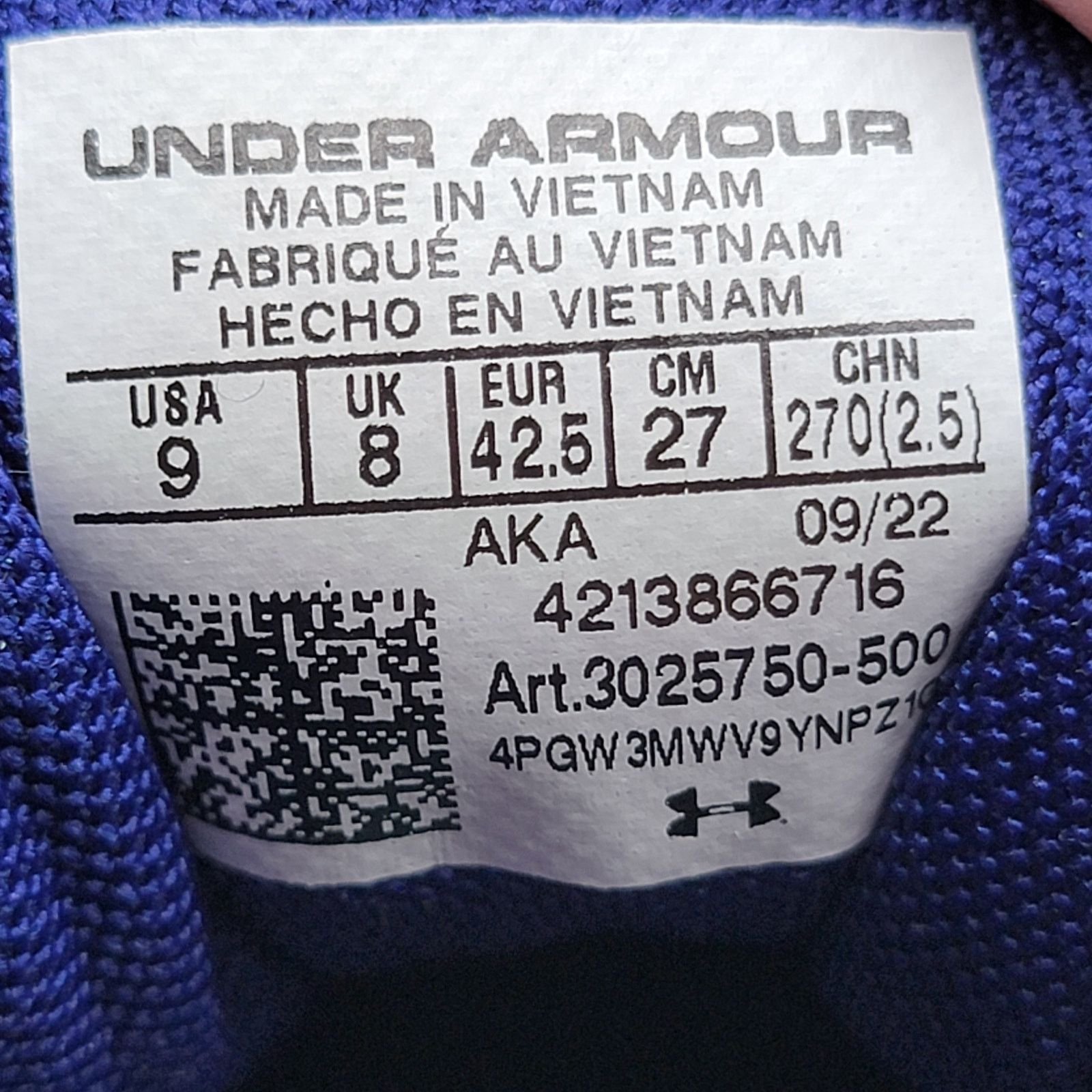 Under Armour Under Armour Charged Verssert 'Speckle-Sonar Blue' Mens Sz 9 Size US 9 / EU 42 - 7 Thumbnail