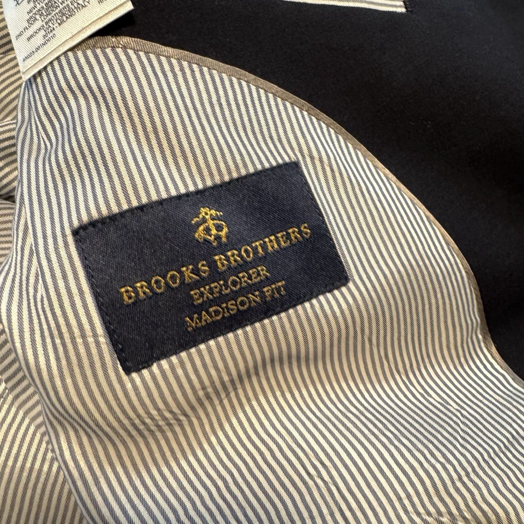 Vintage Brooks Brothers Blazer Explorer 46R Navy Blue Wool Blend Sports Coat Madison Fit Size 46R - 6 Thumbnail