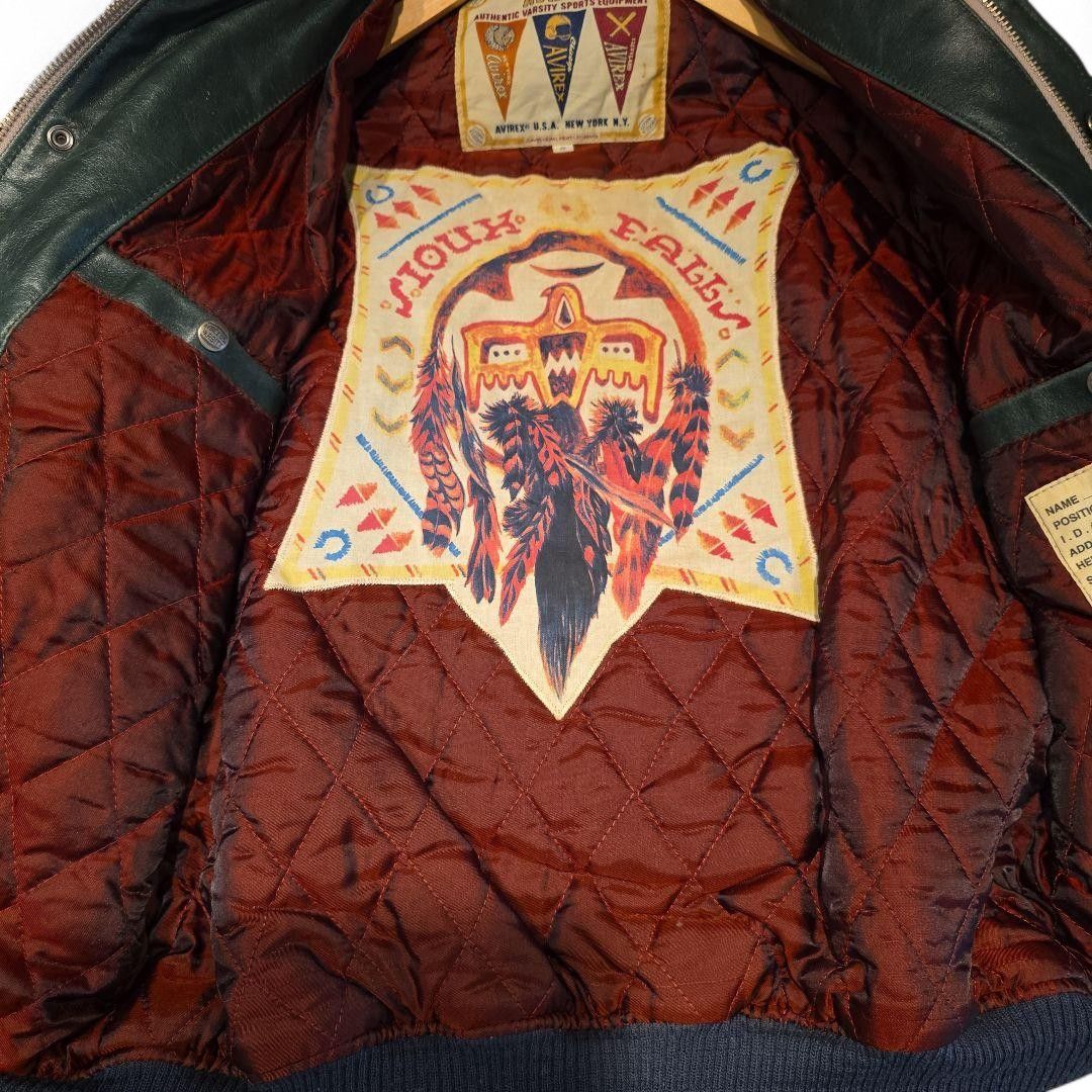 Avirex Avirex - S Leather Jacket Beige Red College Stadium 90s 80s Size US S / EU 44-46 / 1 - 5 Thumbnail