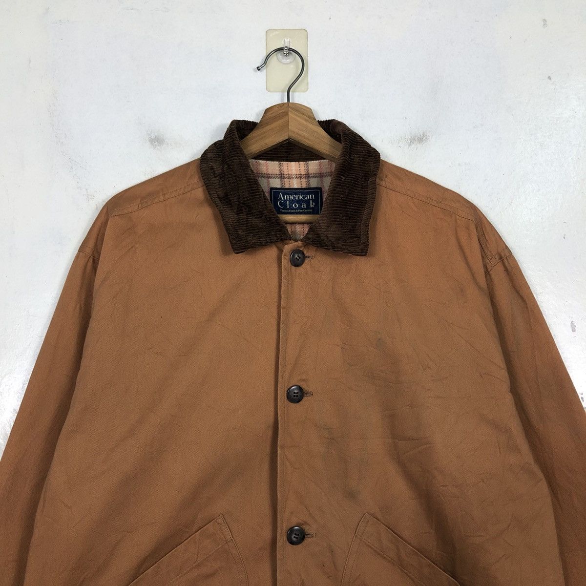 Japanese Brand 📌Vintage Chore Jacket American Cloak Blanket Tartan Check Size US L / EU 52-54 / 3 - 6 Thumbnail