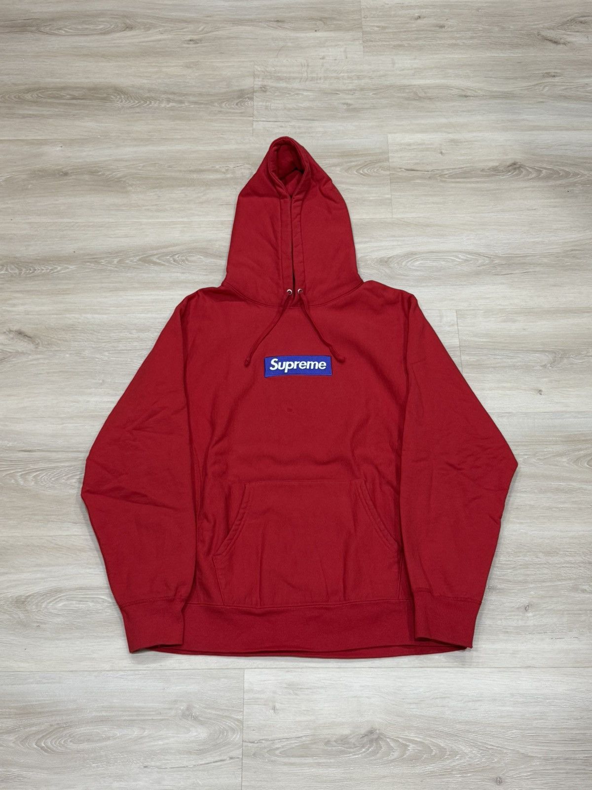 Supreme Supreme FW17 Purple on Red Box Logo Hoodie Size US XL / EU 56 / 4 - 1 Thumbnail