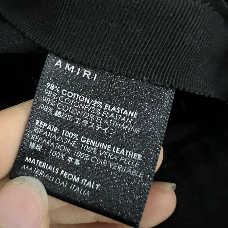 Amiri Amiri Black leather patched denim pants Size US 29 - 4 Thumbnail
