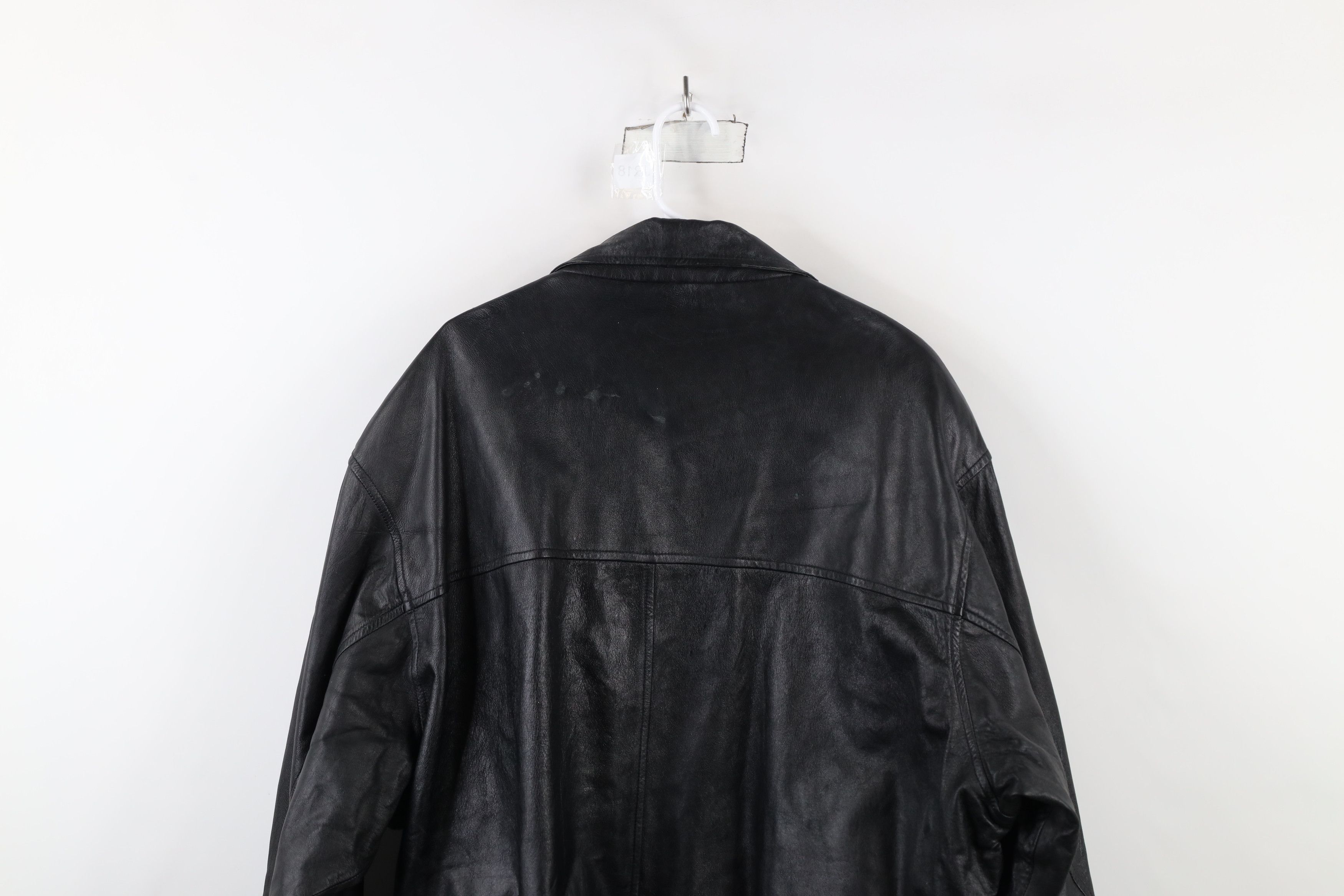 Vintage Vintage 90s Streetwear Side Buckle Full Zip Leather Jacket Size US XXL / EU 58 / 5 - 16 Thumbnail