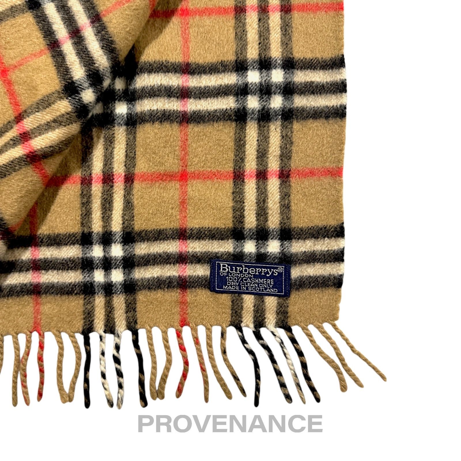 Burberry 🔴 Vintage Burberrys Scarf Nova Check 100% Cashmere Camel Size ONE SIZE - 6 Thumbnail