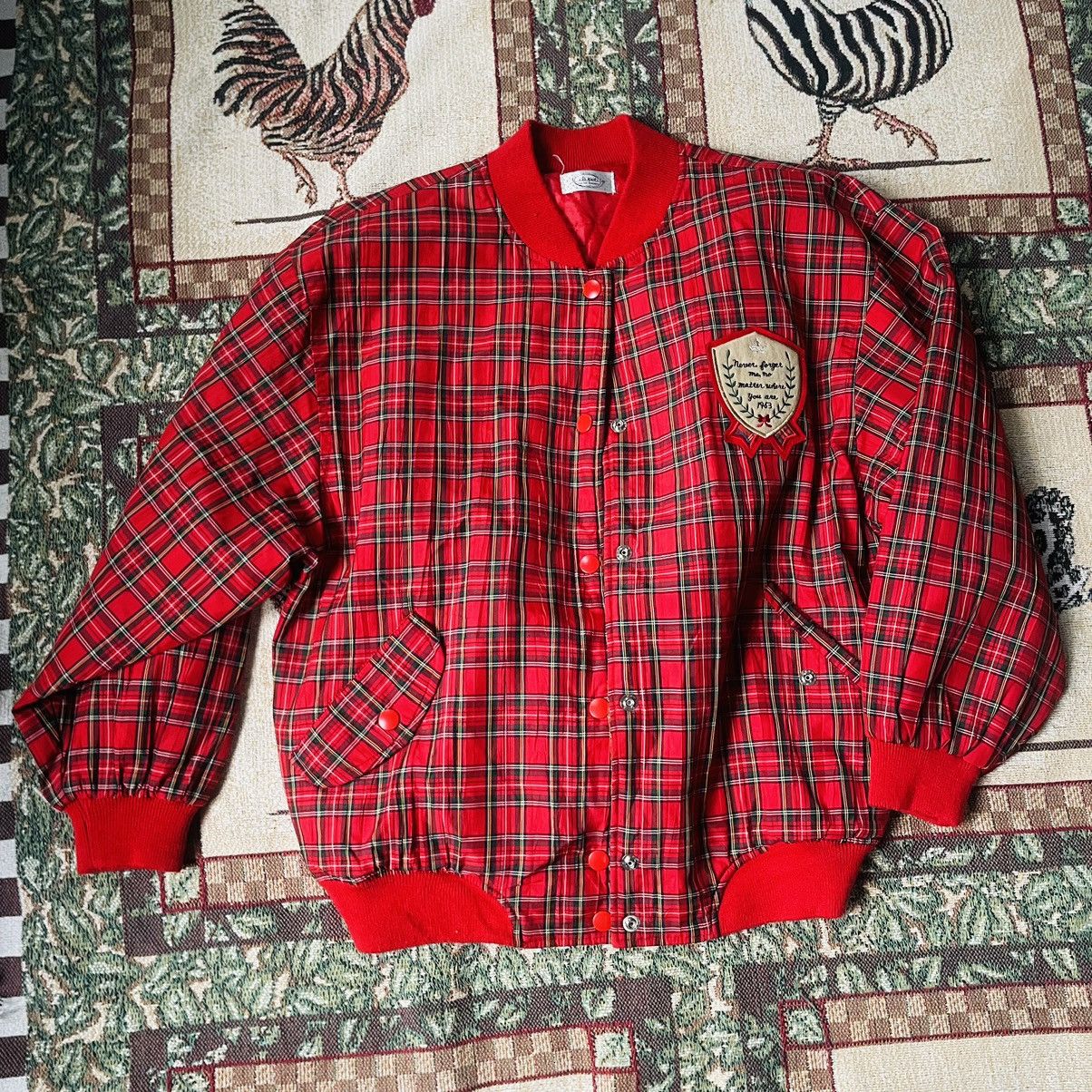 Vintage Y2K Check Paid Bomber Jacket Size US S / EU 44-46 / 1 - 2 Thumbnail