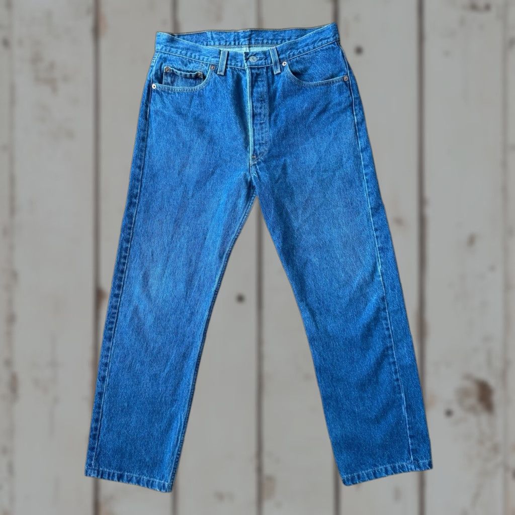 Levi's VINTAGE Levi's 501 Jeans Blue Denim 34x34 Men USA Butter Fly Open Straight Mid Rise Button 5-Pocket Regular XS? Size US 34 / EU 50 - 1 Thumbnail