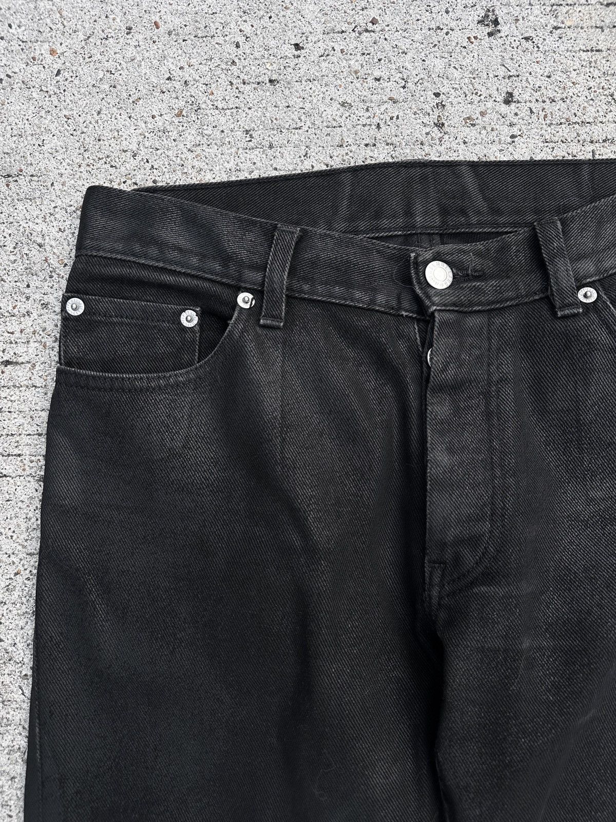 Helmut Lang Helmut Lang 1999 Coated Black Waxed Denim Classic Cut Size US 31 - 6 Thumbnail