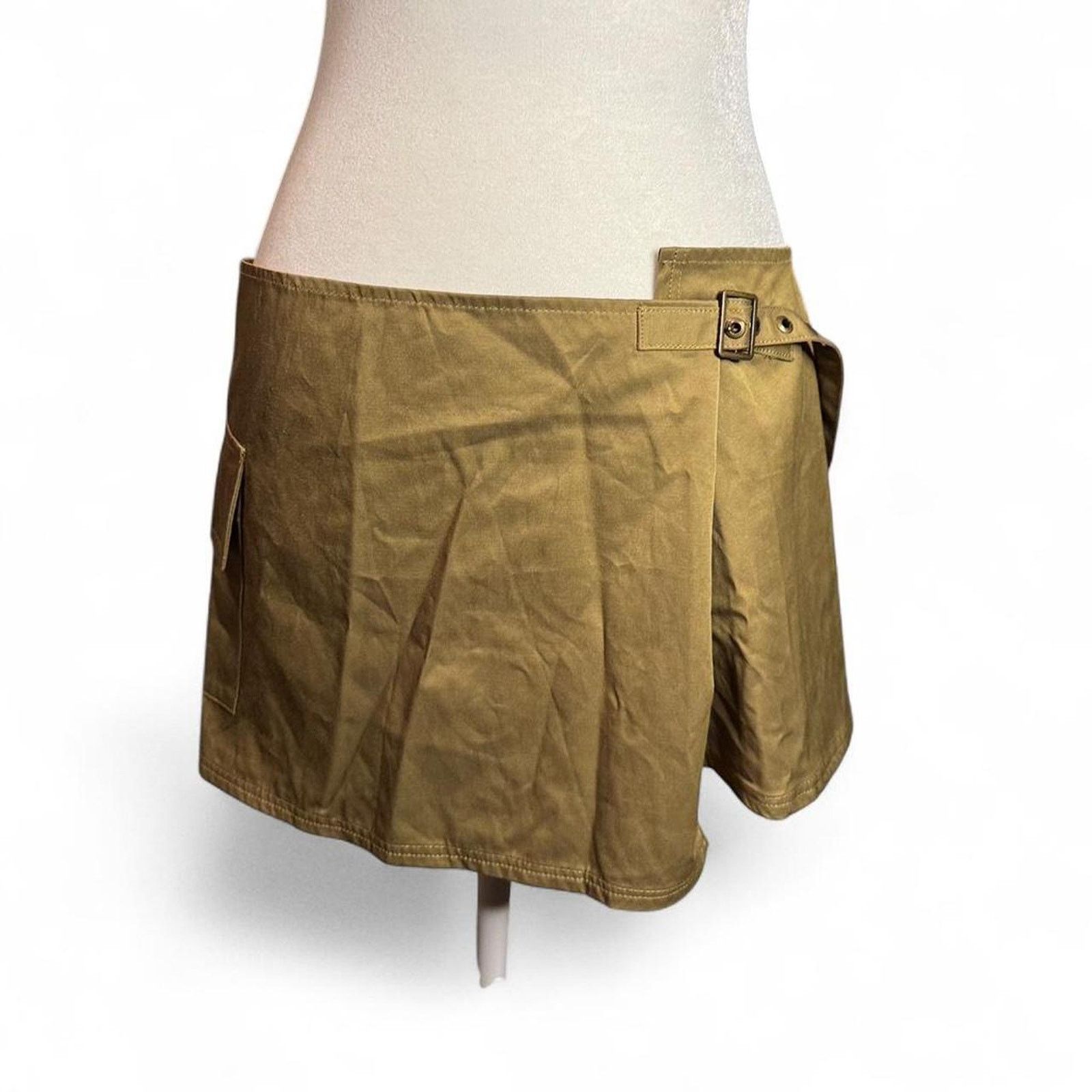Other Khaki cargo mini skirt with wrap belt Size 29" - 1 Thumbnail
