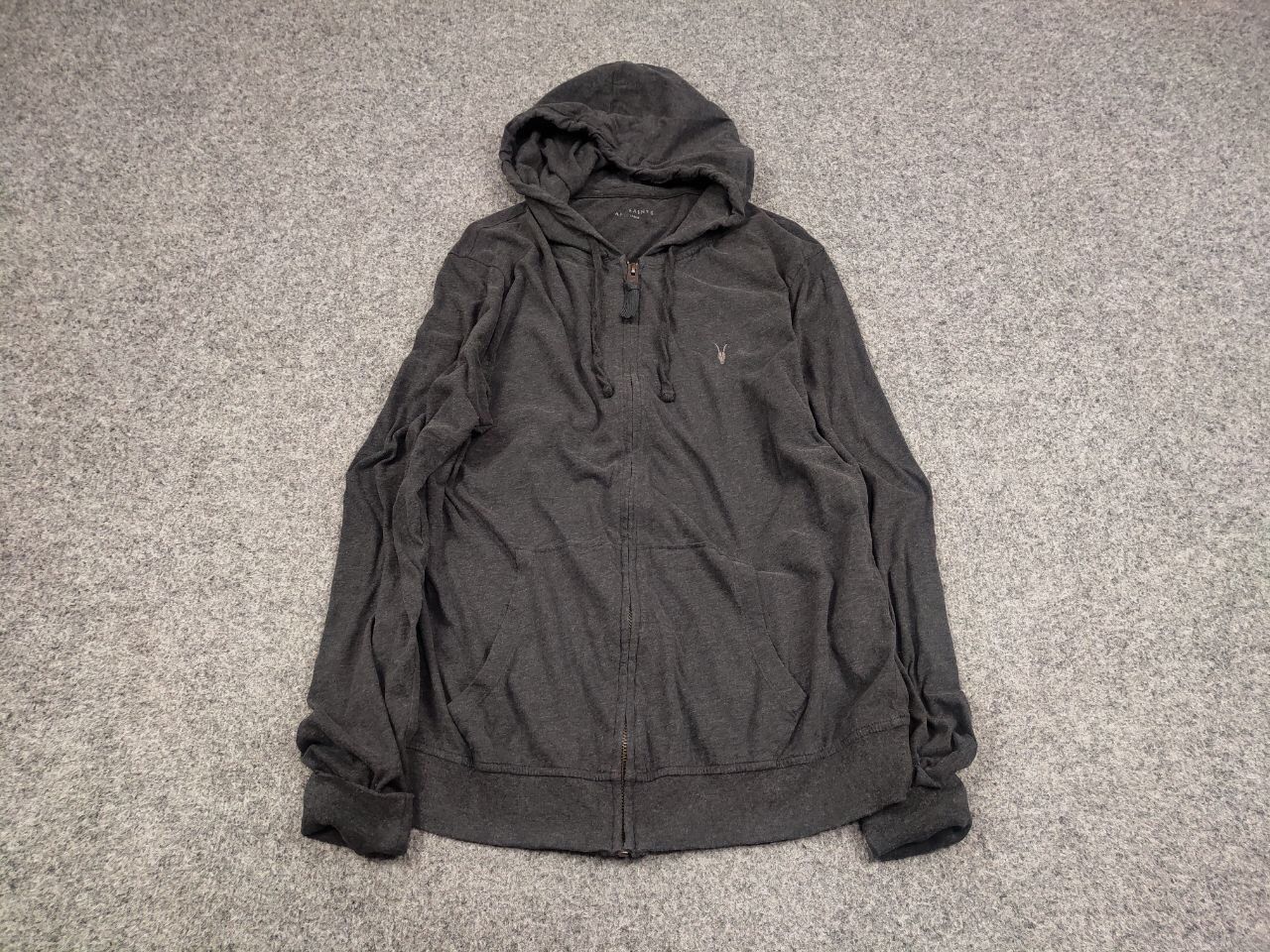 Allsaints Allsaints Brace Dark Gray Full Zip Light Hoodie Size US L / EU 52-54 / 3 - 2 Thumbnail