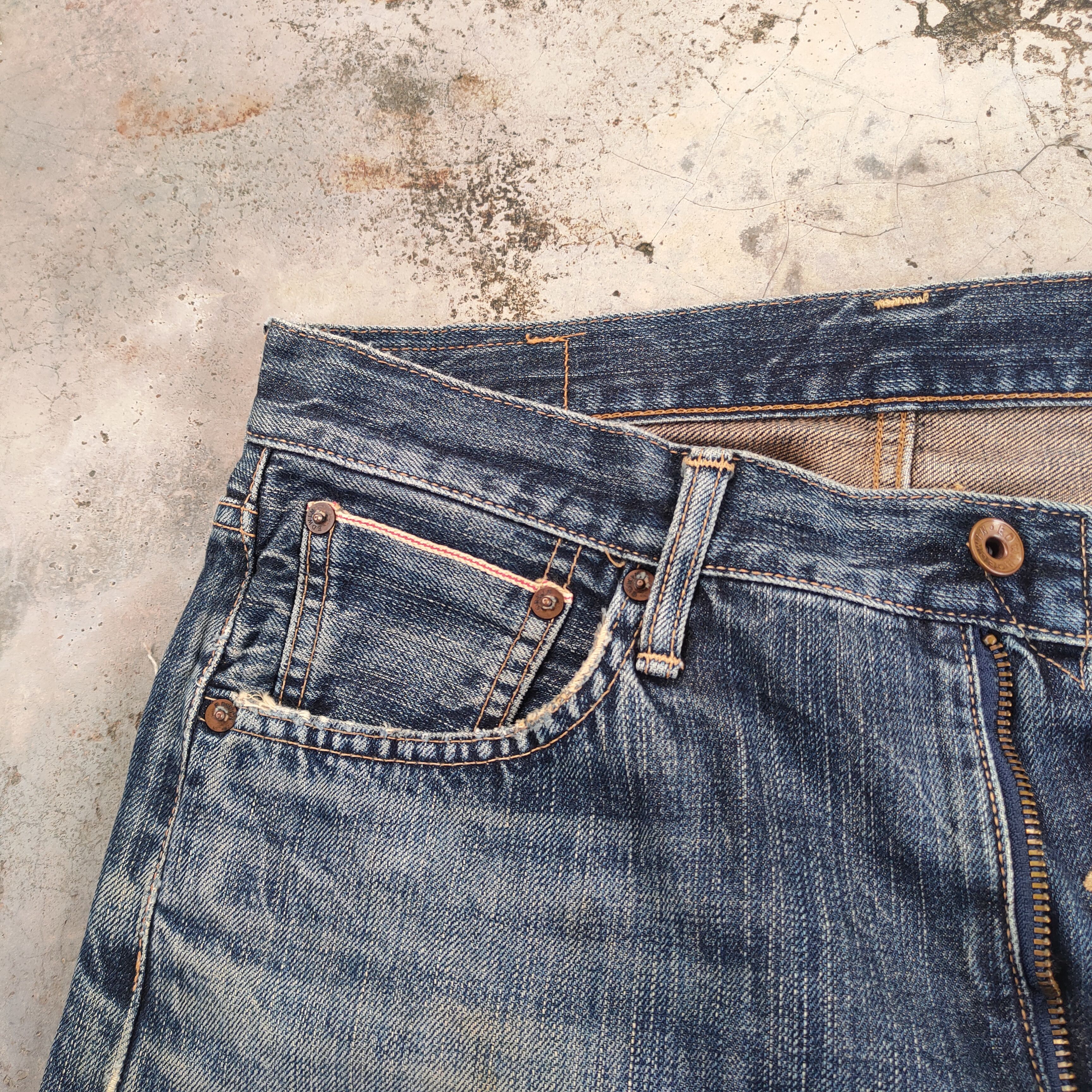 Edwin EDWIN 505 VINTAGE DISTRESSED JEANS PANTS Size US 32 / EU 48 - 7 Thumbnail