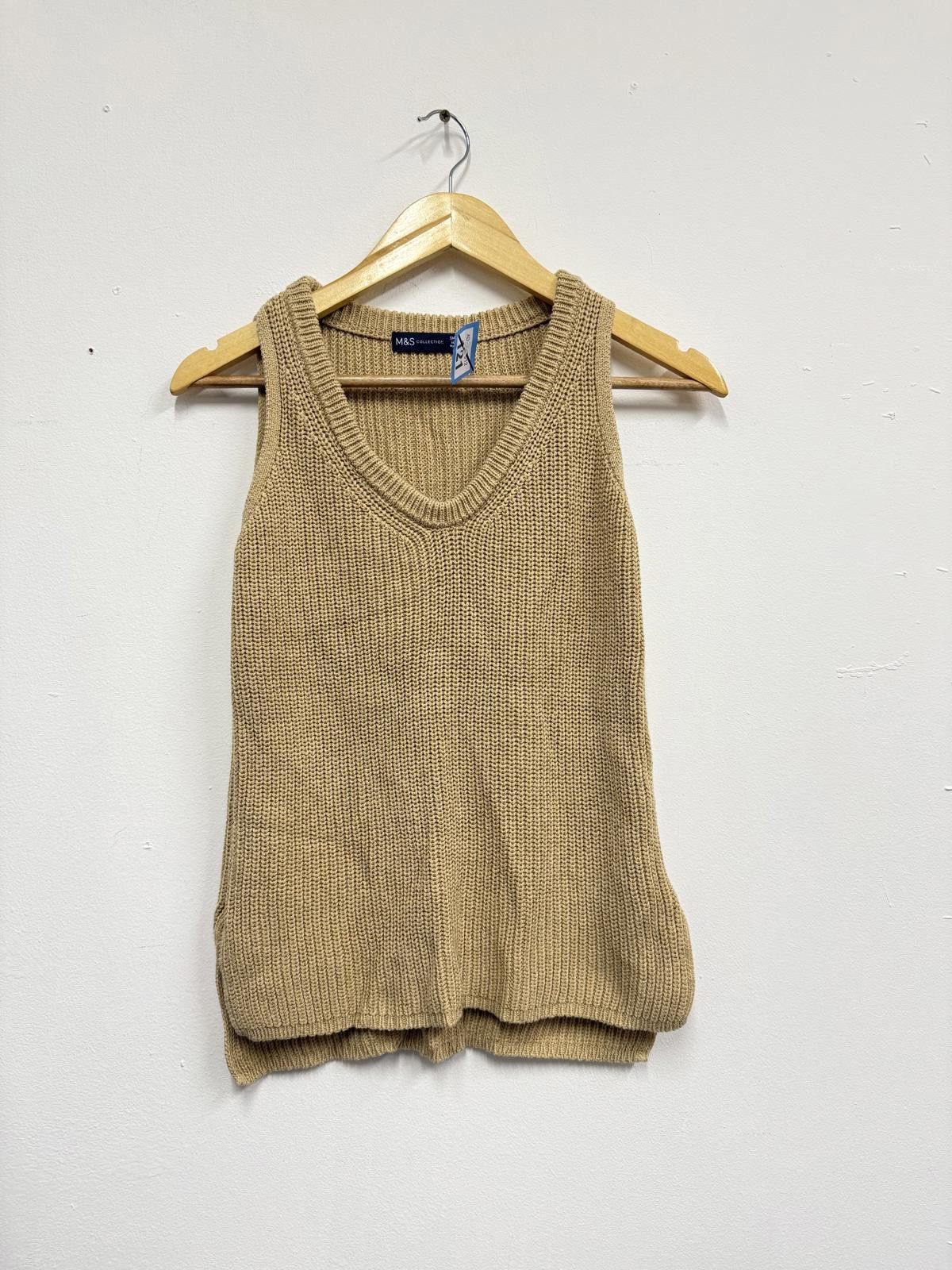 Other M&S Collection Beige Knitted Sweater Vest Size Small Size ONE SIZE - 1 Thumbnail