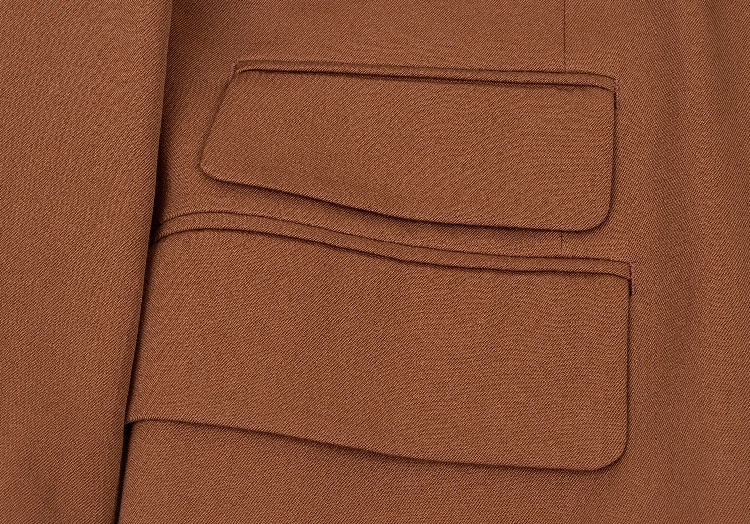 Jean Paul Gaultier Wool Gabardine Jacket with Button Design in Brown Size US M / EU 48-50 / 2 - 11 Thumbnail