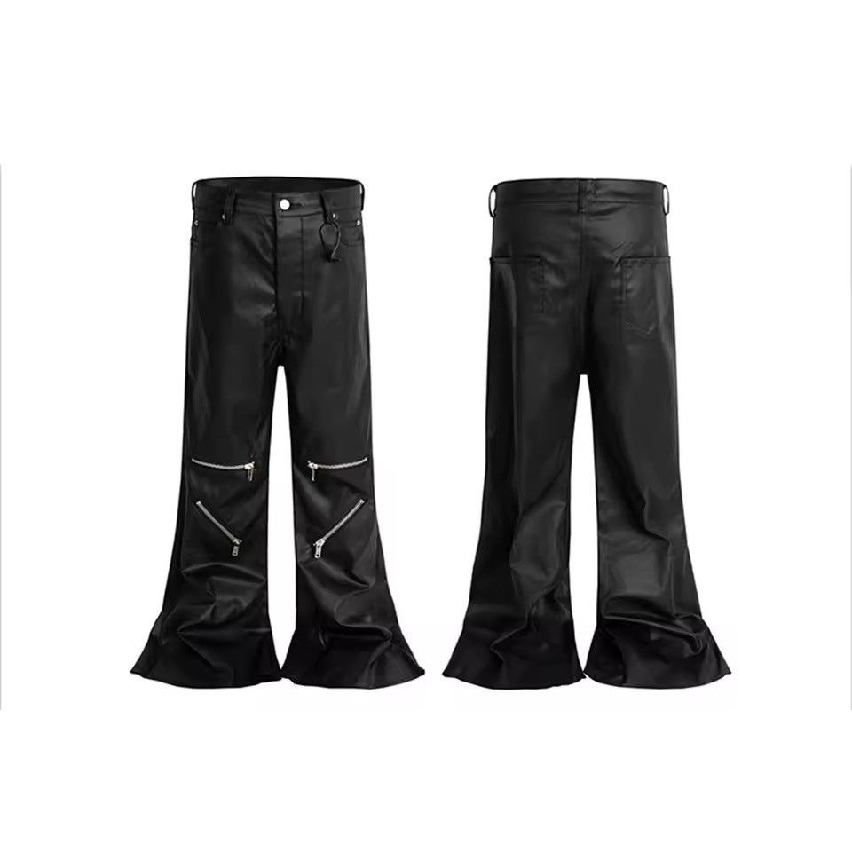 Other Gothic Punk Zipper Baggy Bootcut Flared Pants Size US 32 / EU 48 - 4 Thumbnail