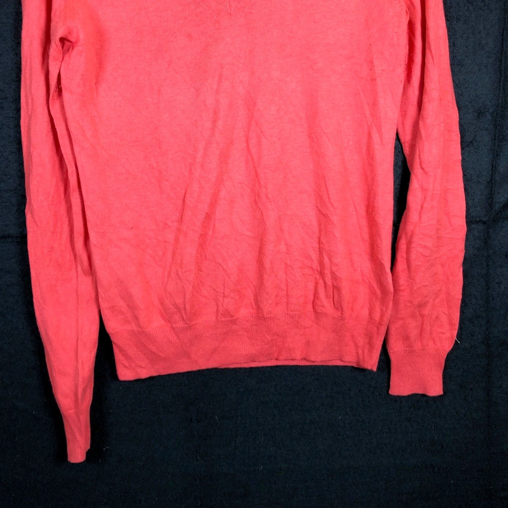 Uniqlo Uniqlo Womens Sweater V-Neck Long Sleeve Thin Silk Cashmere Blend Small Blush Pink Solid Lightweight Pullover Casual Workwear Size S / US 4 / IT 40 - 3 Thumbnail