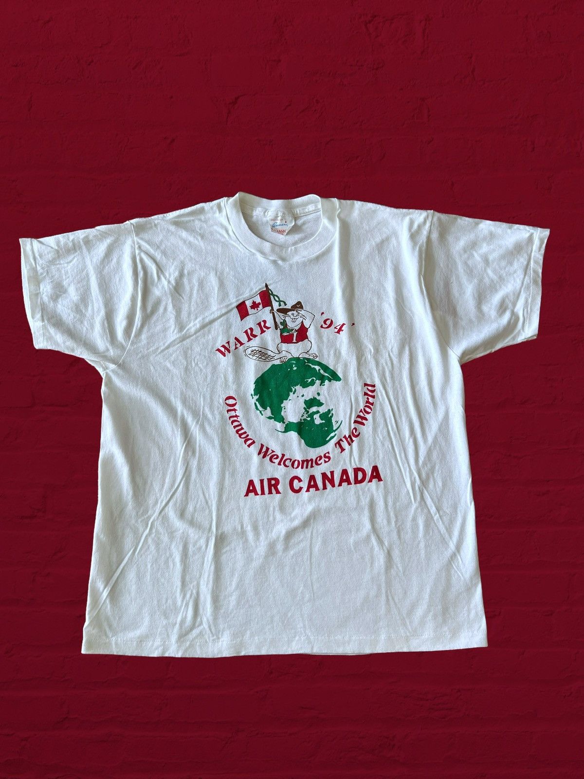 Vintage Vintage 1994 World Airline Marathon Air Canada 90s. Tshirt Size US XL / EU 56 / 4 - 3 Thumbnail