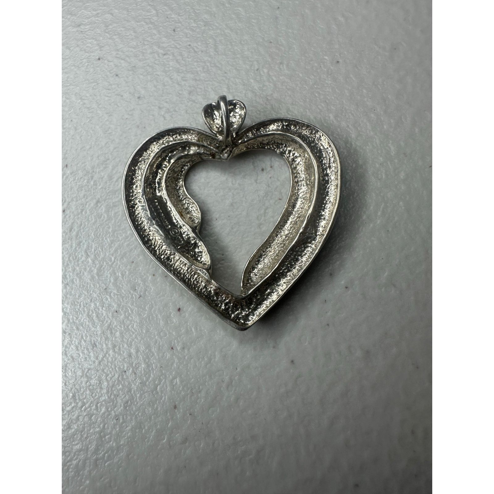 & Other Stories Vintage .925 Sterling Silver Open Heart Swirl Pendant 8.3g Size ONE SIZE - 3 Thumbnail