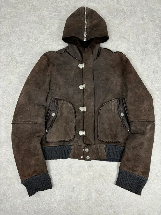 Dolce & Gabbana AW2004 Dolce & Gabbana Shearling Hooded Suede Bomber Jacket Size US L / EU 52-54 / 3 - 1 Thumbnail