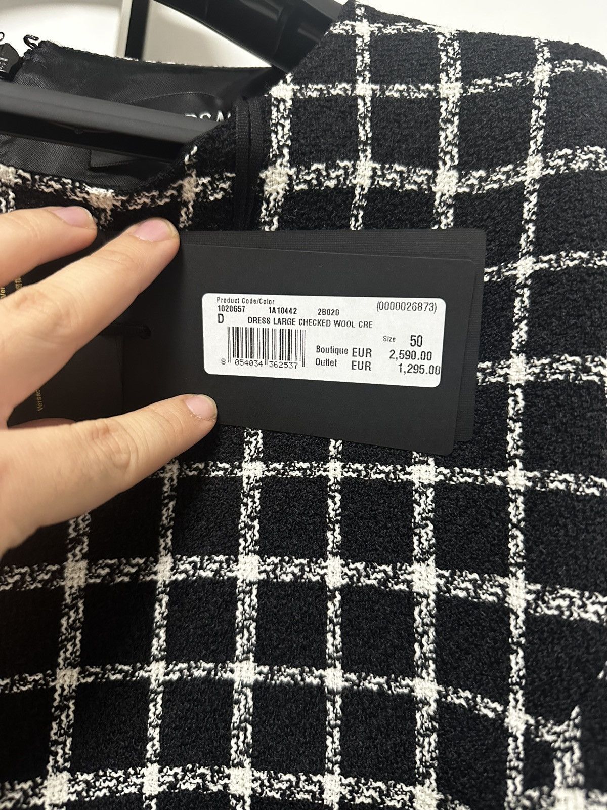 Versace Versace Black Check Dress Size XL / US 12-14 / IT 48-50 - 5 Thumbnail