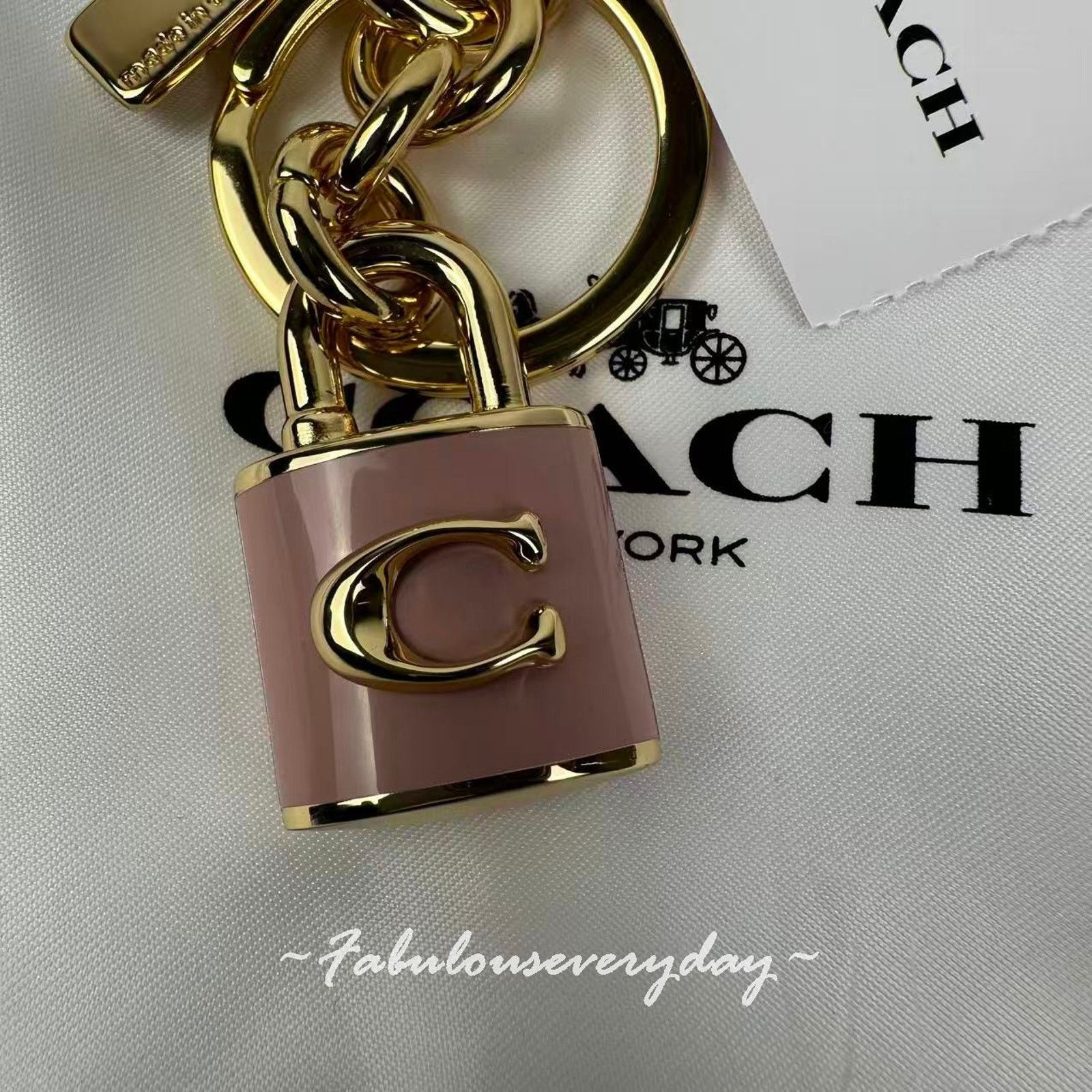 Coach Coach Lock Bag Charm Pink CEF95 with Dust Bag NWT Size ONE SIZE - 3 Thumbnail