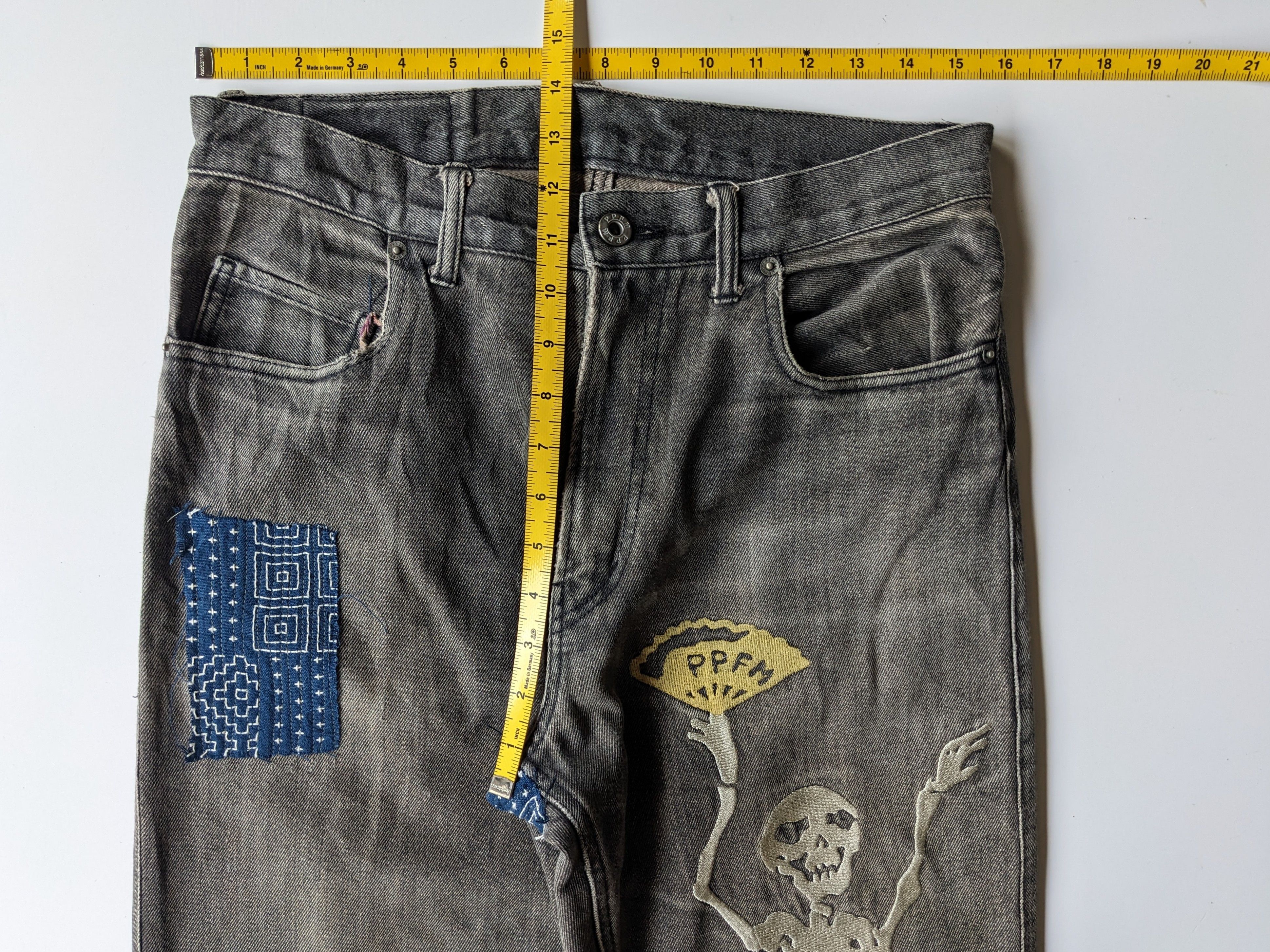 Japanese Brand × PPFM × Tornado Mart PPFM skeleton skeleton boro flare jeans Size US 31 - 9 Thumbnail