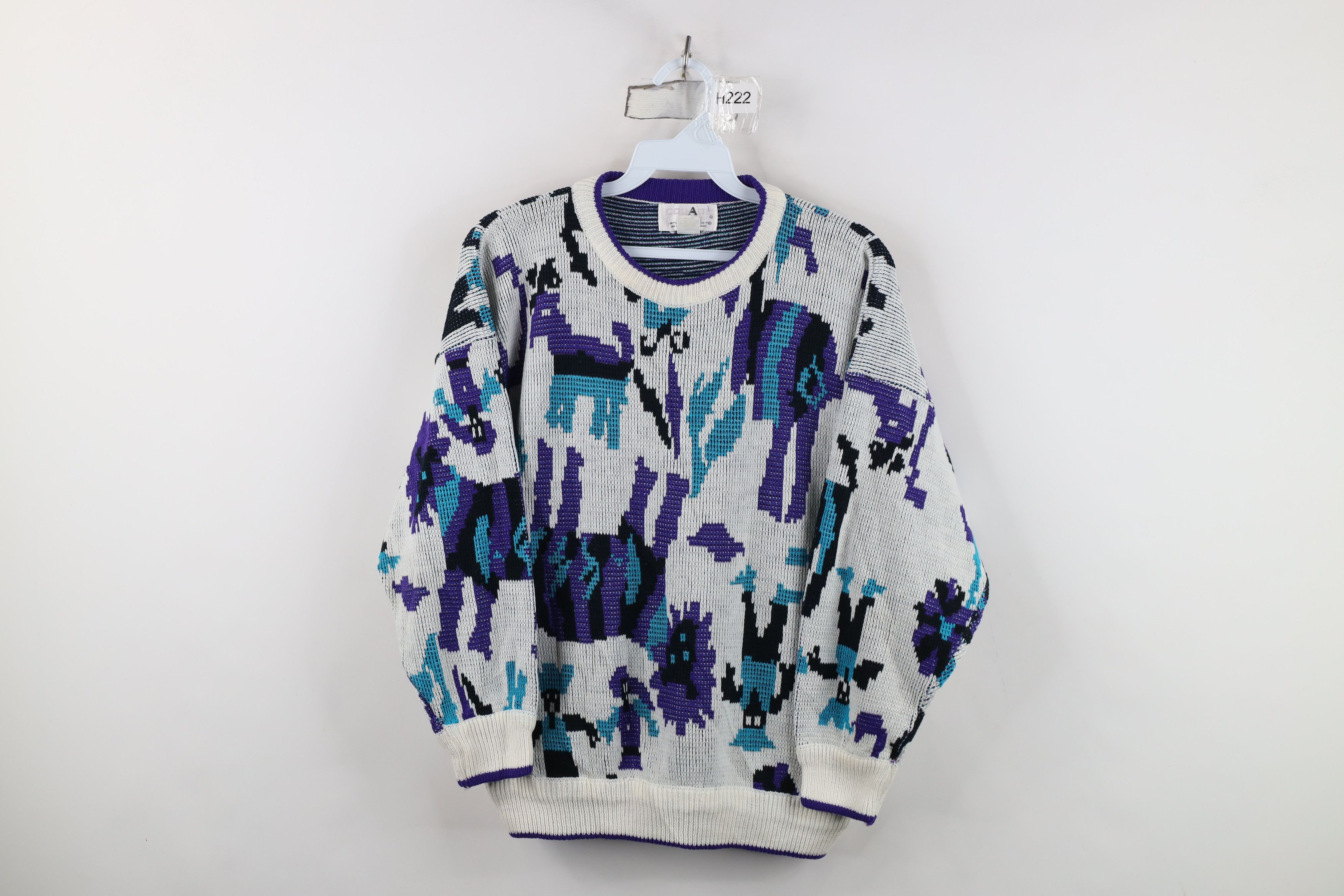 Vintage Vintage 90s Streetwear Lion All Over Print Knit Sweater Size M / US 6-8 / IT 42-44 - 1 Thumbnail