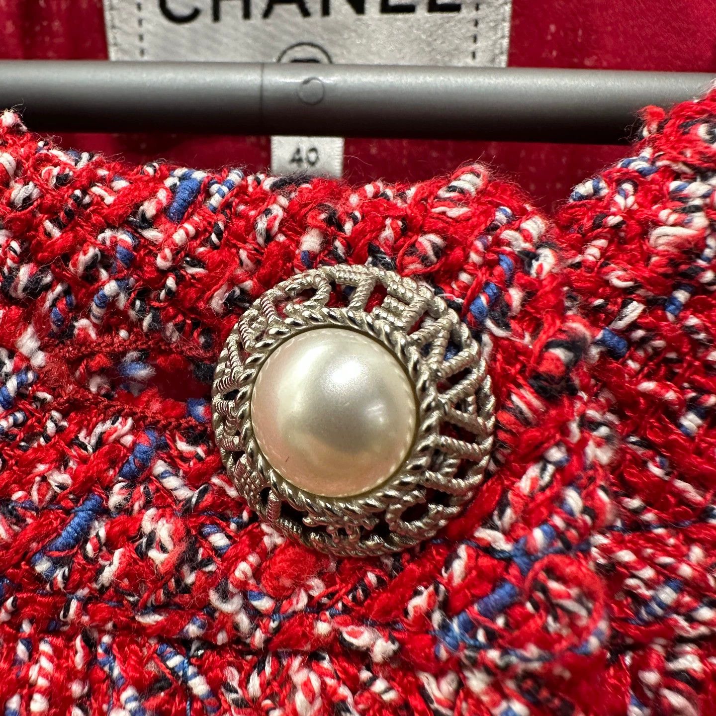 Chanel Chanel tweed pearl button jacket feb422 40 cotton Size M / US 6-8 / IT 42-44 - 6 Thumbnail