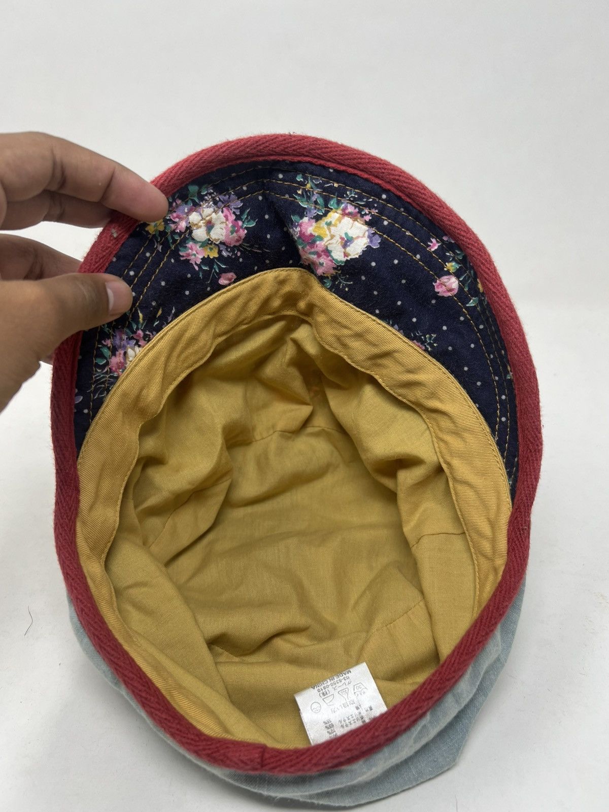 If Six Was Nine Patchowork Sashiko Indigo Hat Size ONE SIZE - 7 Thumbnail