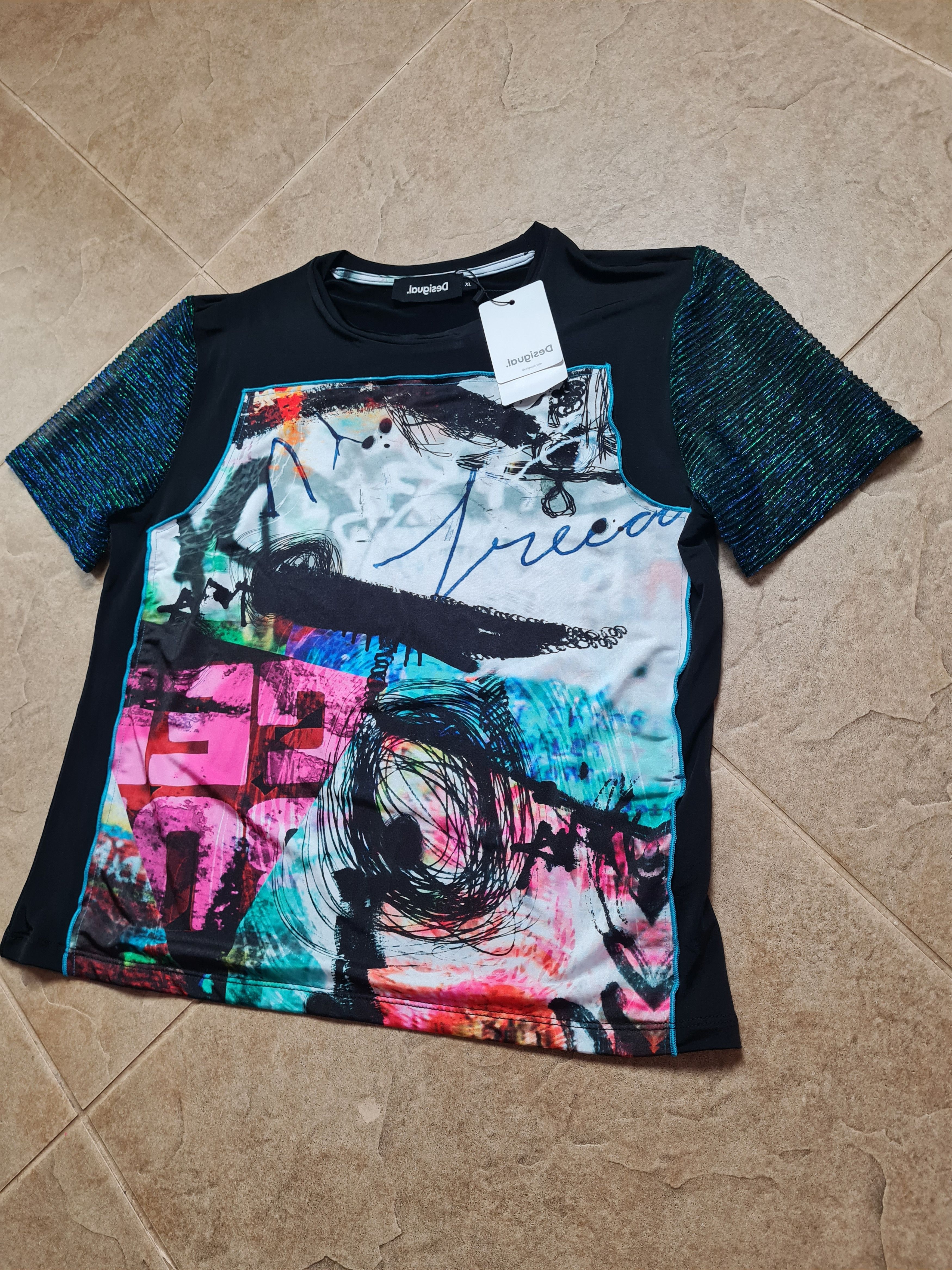 Desigual Womens Arty patchwork T-shirt Desigual Multicolor Size Xl Size XL / US 12-14 / IT 48-50 - 4 Thumbnail