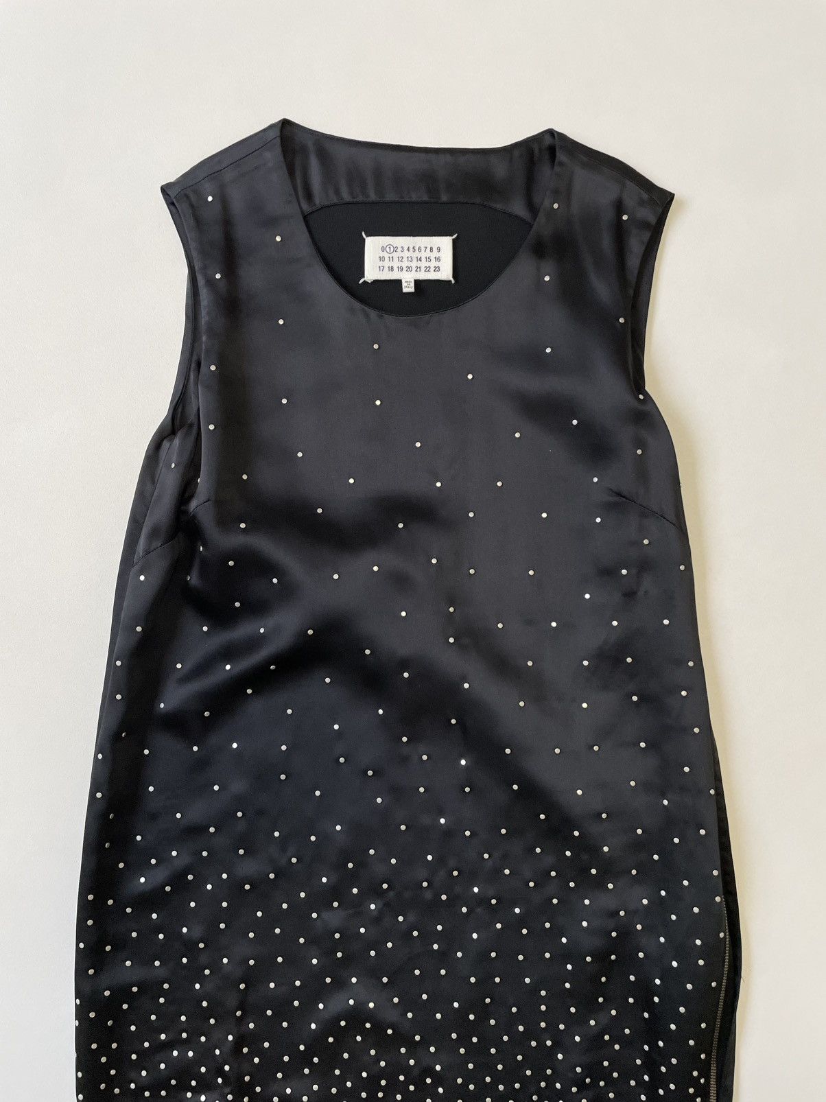 Maison Margiela S/S 12 Black Satin Metal Studded Maxi Dress Size M / US 6-8 / IT 42-44 - 3 Thumbnail