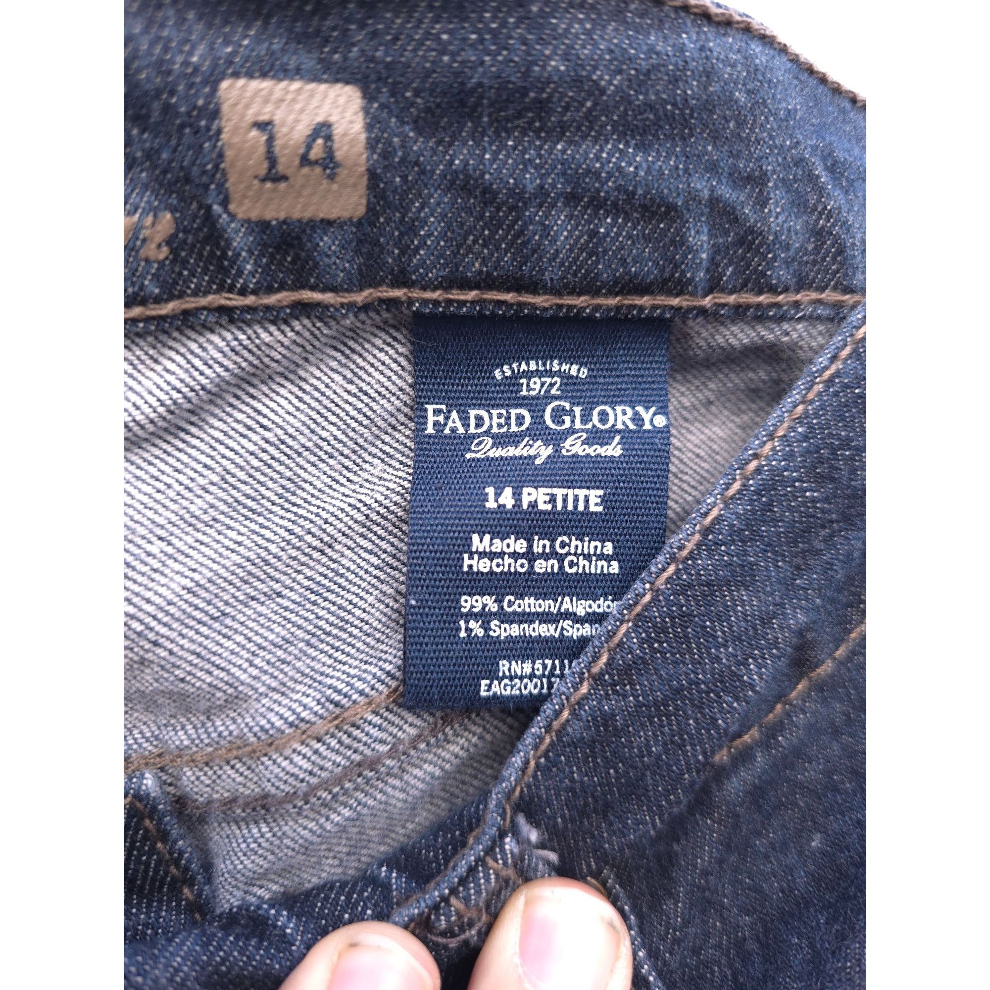 Faded Glory Faded Glory Womens Straight Leg Jeans Size 14 Petite Dark Wa Size 32" / US 10 / IT 46 - 4 Thumbnail