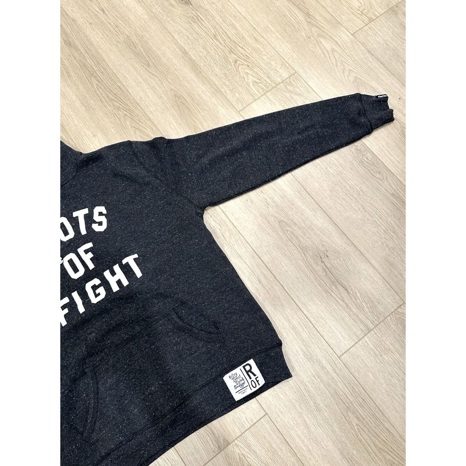Roots VINTAGE Roots Of Fight Hoodie Shirt Mens Large Black Heather Triblend Fleece Pullover Size US L / EU 52-54 / 3 - 2 Thumbnail