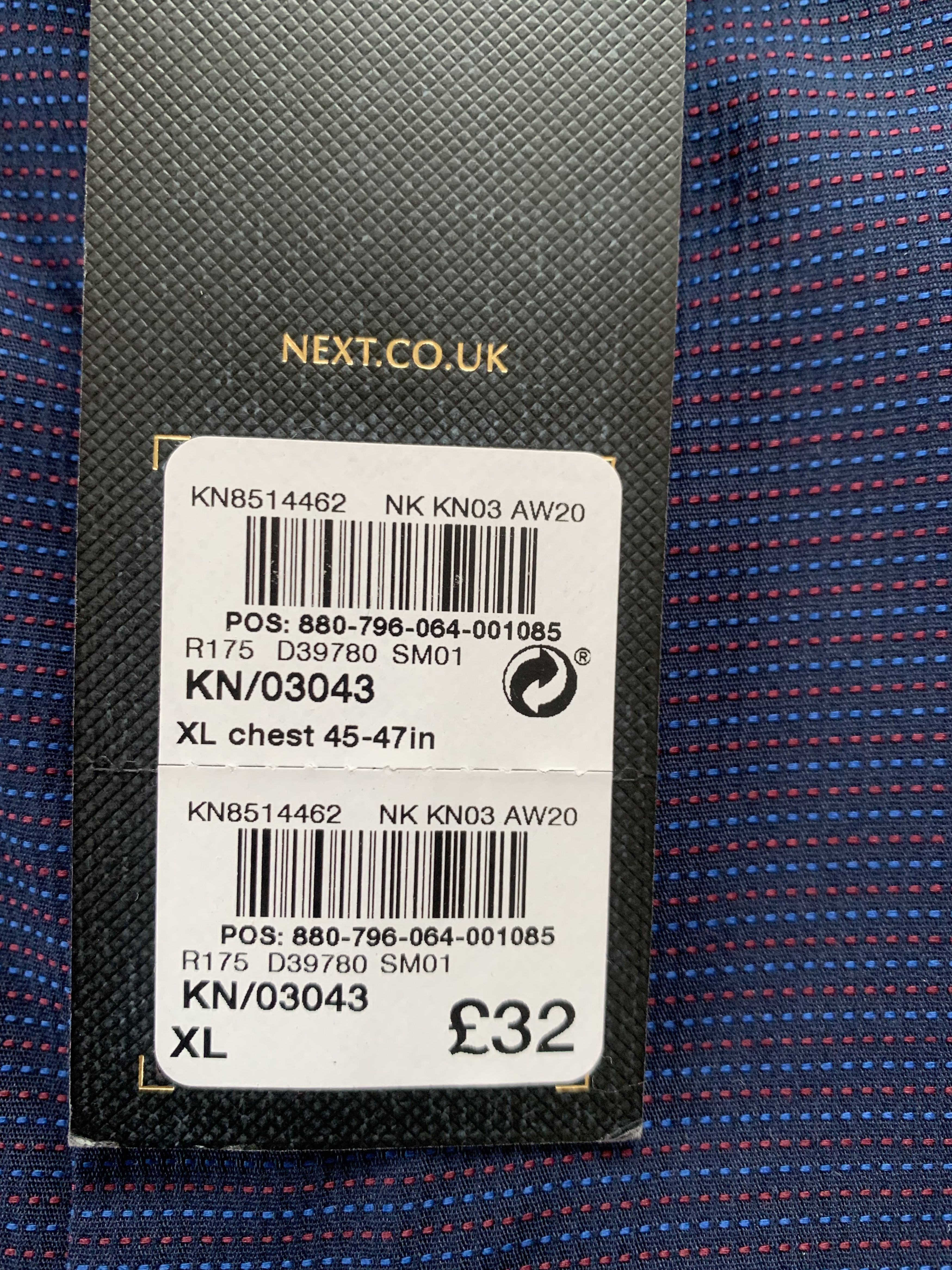 NEXT Next Signature Blue Cotton Long Sleeve Button Up Size US XL / EU 56 / 4 - 6 Thumbnail