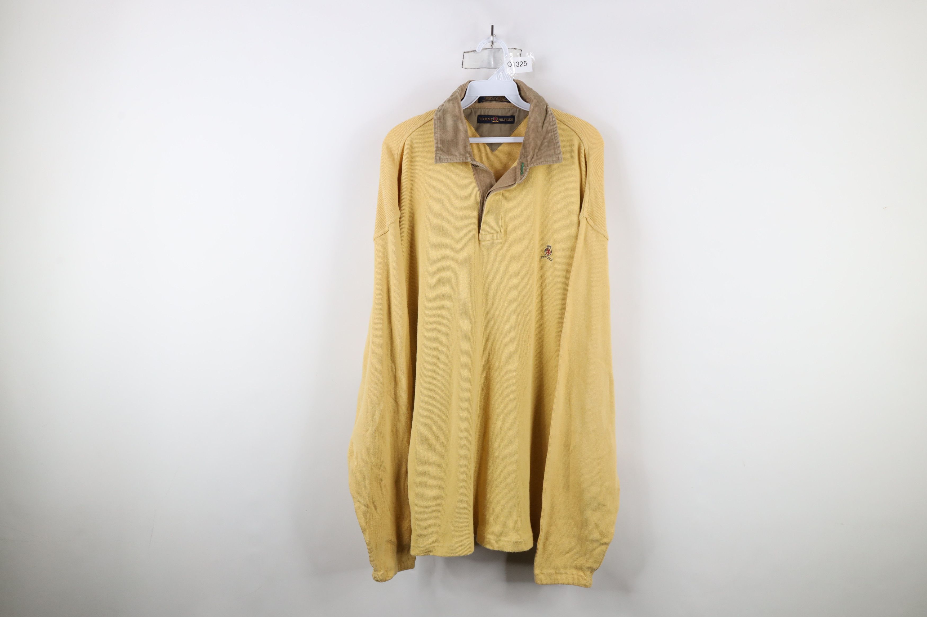 Tommy Hilfiger × Vintage Vintage 90s Tommy Hilfiger Heavy Knit Long Sleeve Polo Shirt Size US XL / EU 56 / 4 - 1 Thumbnail