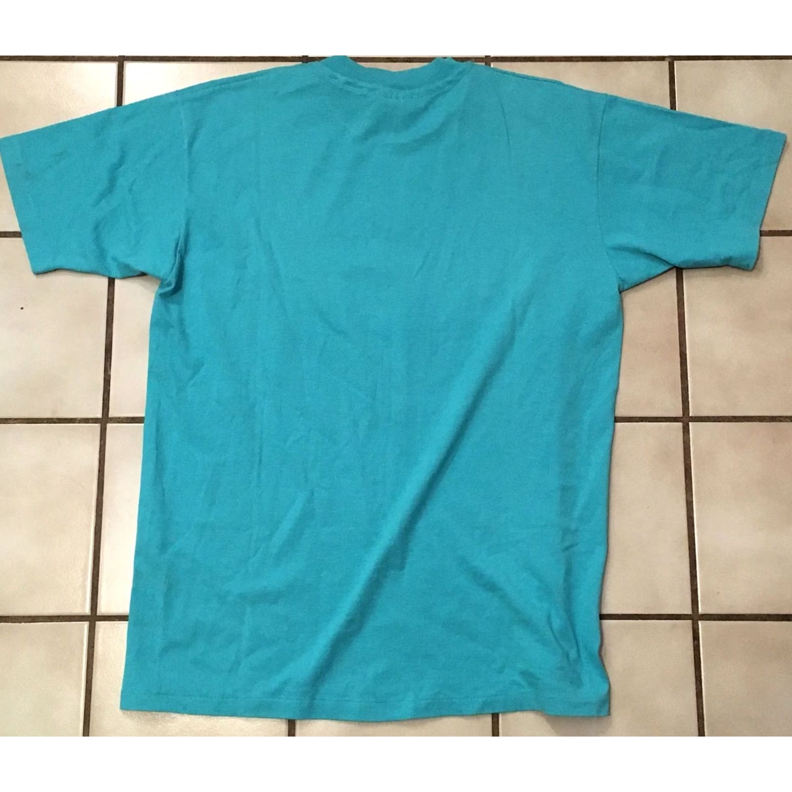 Hanes VINTAGE Hanes Graphic Tee Turquoise 1990s 1990s Burge’s Drive In L Men's Short Sleeve Cotton Blend USA Printed Fifty Fifty Shirt Size US L / EU 52-54 / 3 - 6 Thumbnail