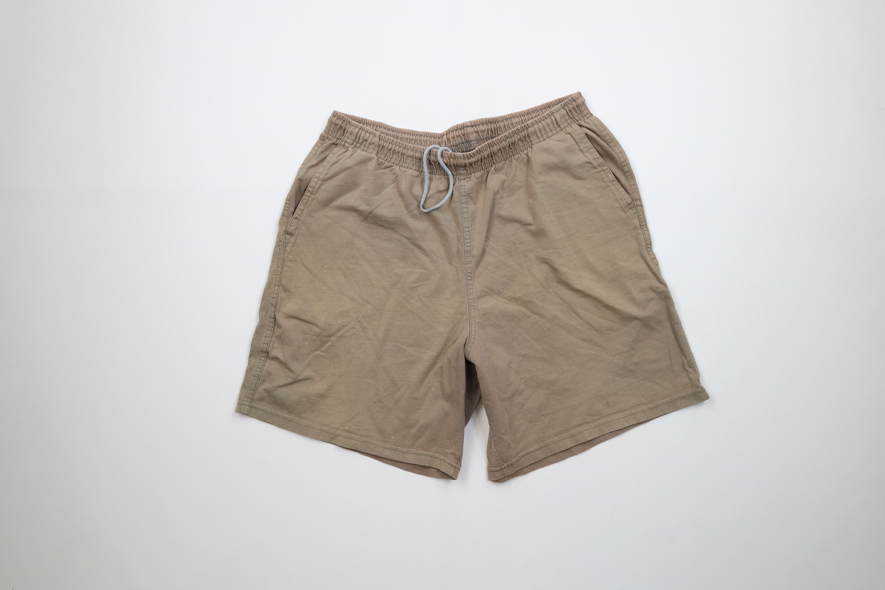 Vintage Vintage Streetwear Blank Above Knee Cotton Shorts Beige Size US 34 / EU 50 - 1 Thumbnail