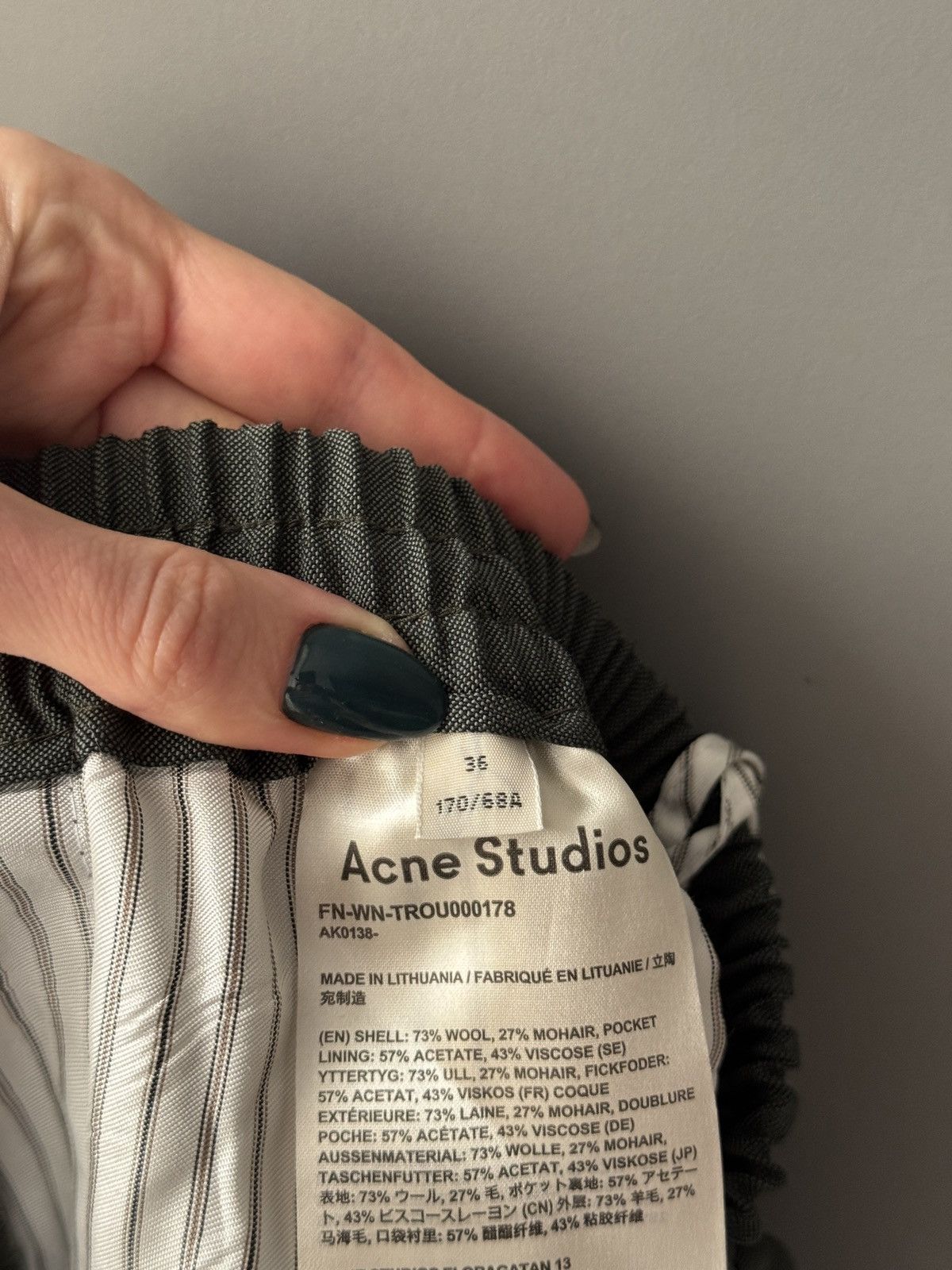 Acne Studios Acne Studios Wool Blend Khaki Detailed Drawstring Pants Size 25" / US 0 / IT 36 - 7 Thumbnail
