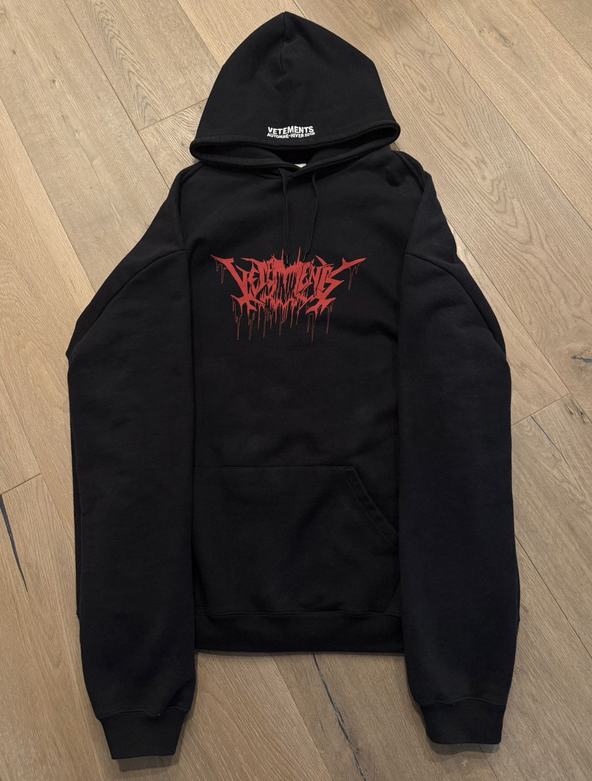 Vetements AW18 Vetements Black French Terry Hoodie | Grailed