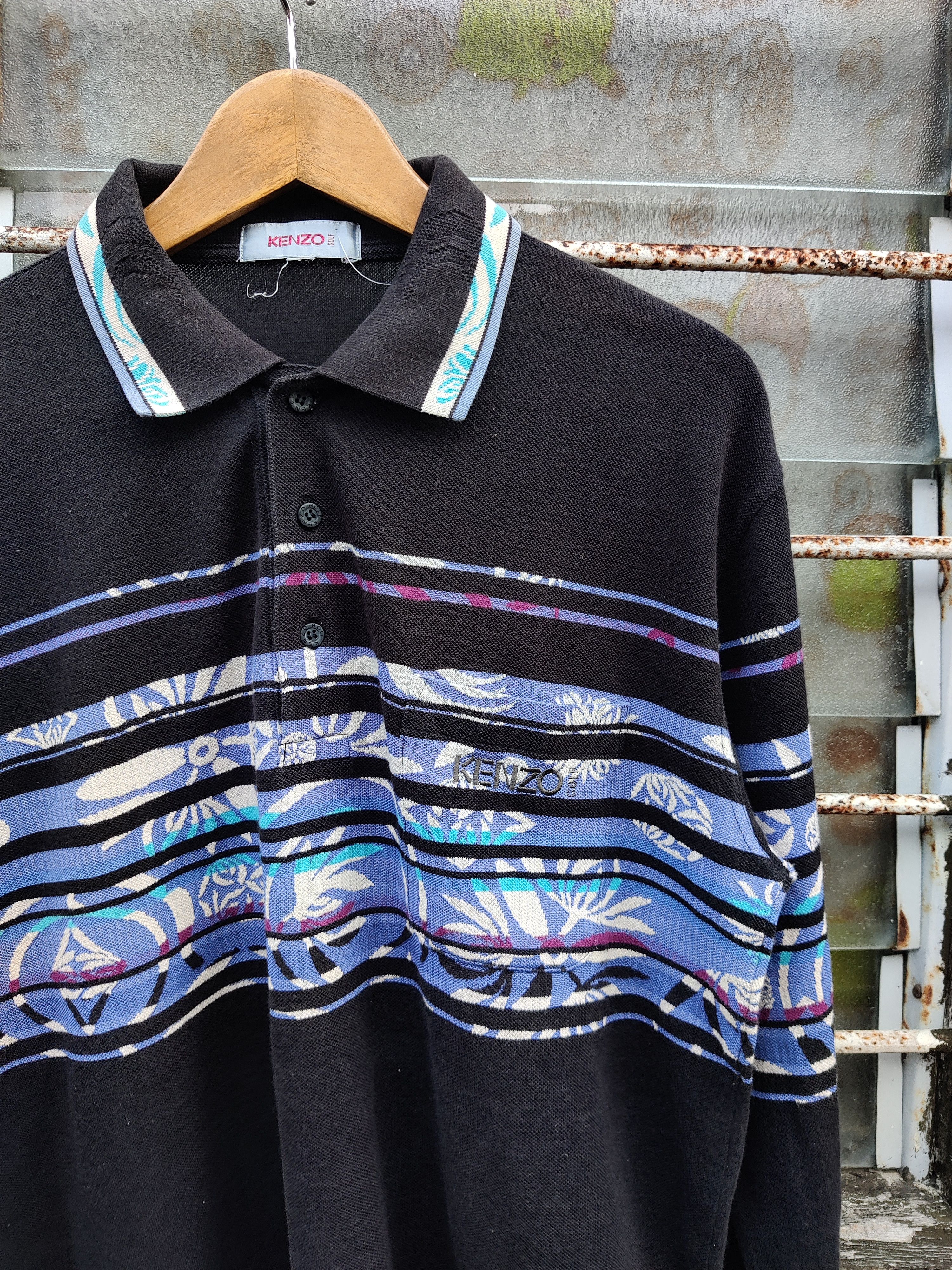 Kenzo 🔥Best Offer🔥 Vintage Kenzo Golf Paisley Stripes Shirt Size US L / EU 52-54 / 3 - 3 Thumbnail