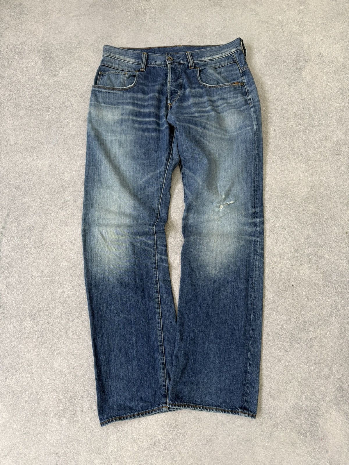 G-Star Vintage 00s Washed G-Star Diesel Hedi Slimane Style Jeans Size US 33 - 7 Thumbnail