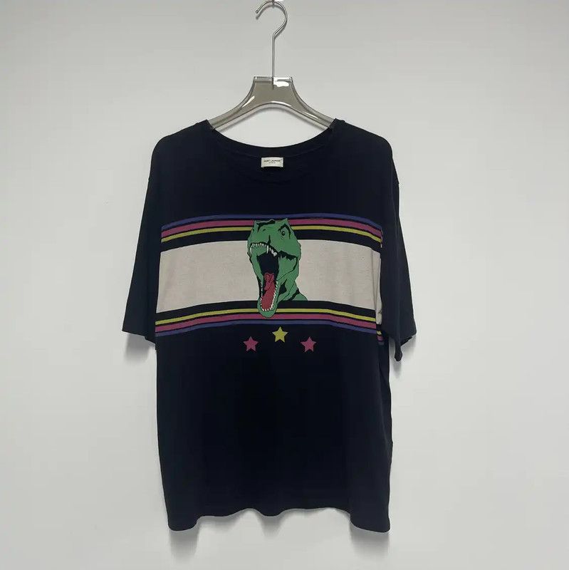 Yves Saint Laurent YSL Black Cotton Graphic Short Sleeve T-Shirt 0089 Size M / US 6-8 / IT 42-44 - 1 Thumbnail