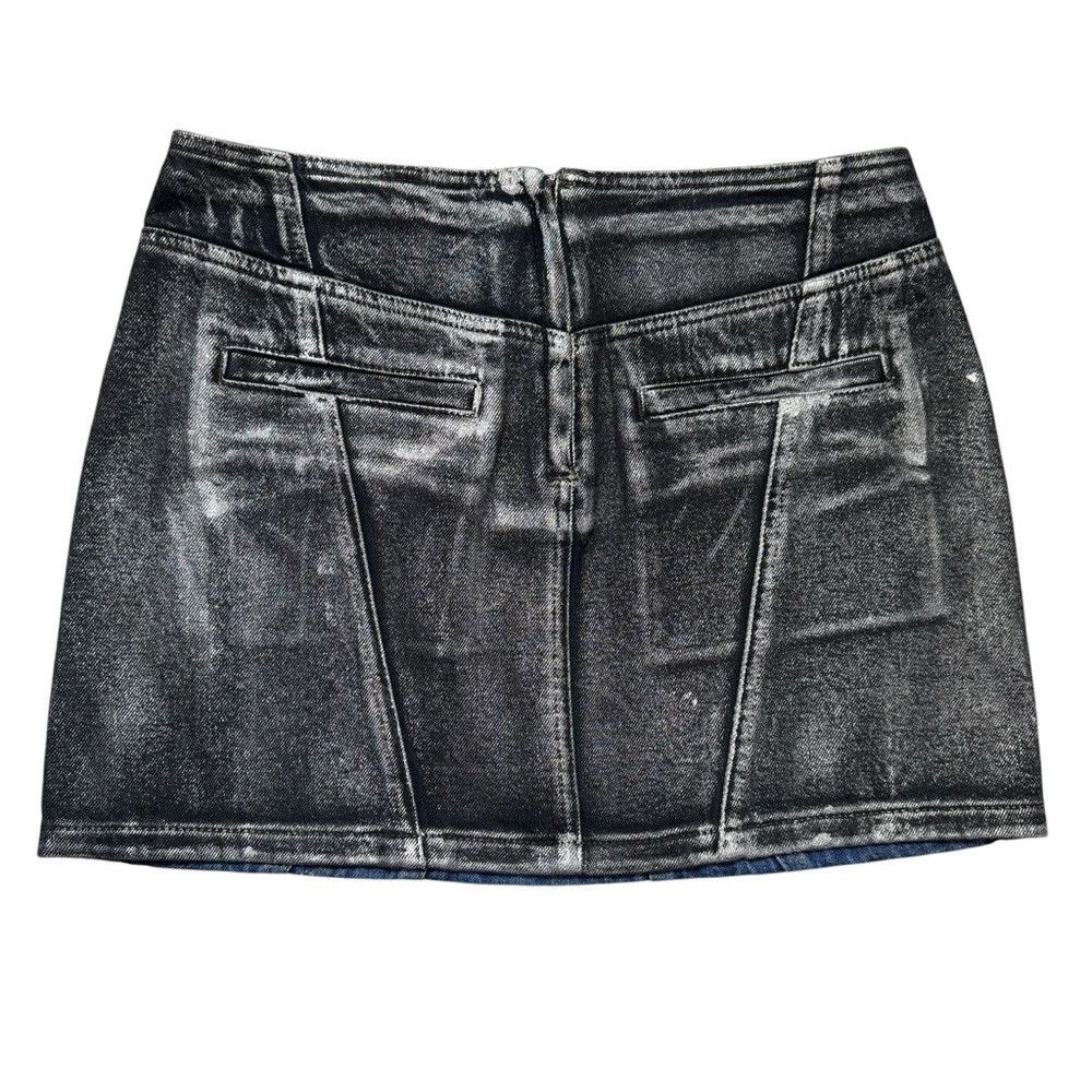 BLANKNYC NWT New Blank NYC Denim Coated Metallic Heart Mini Skirt Si Size 30" / US 8 / IT 44 - 3 Thumbnail
