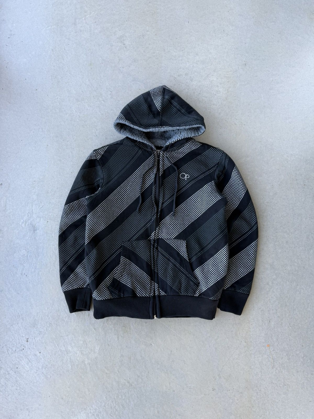 Ocean Pacific Vintage Y2K OP/Ocean Pacific Black Striped Zip Up Hoodie Size US M / EU 48-50 / 2 - 1 Thumbnail