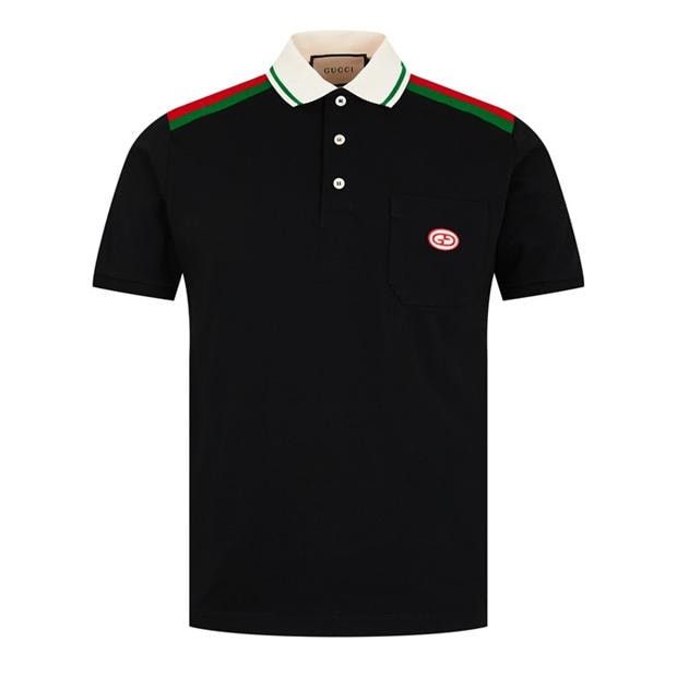 image of Gucci O1G2R1Mq0424 Polo Shirts In Black, Men's (Size Medium)
