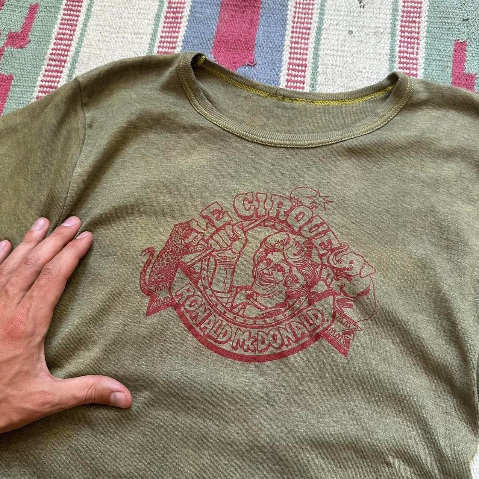 Other Rare Vintage 60s 70s Ronald McDonald Le Cirque Ringer Tee Size US S / EU 44-46 / 1 - 2 Thumbnail