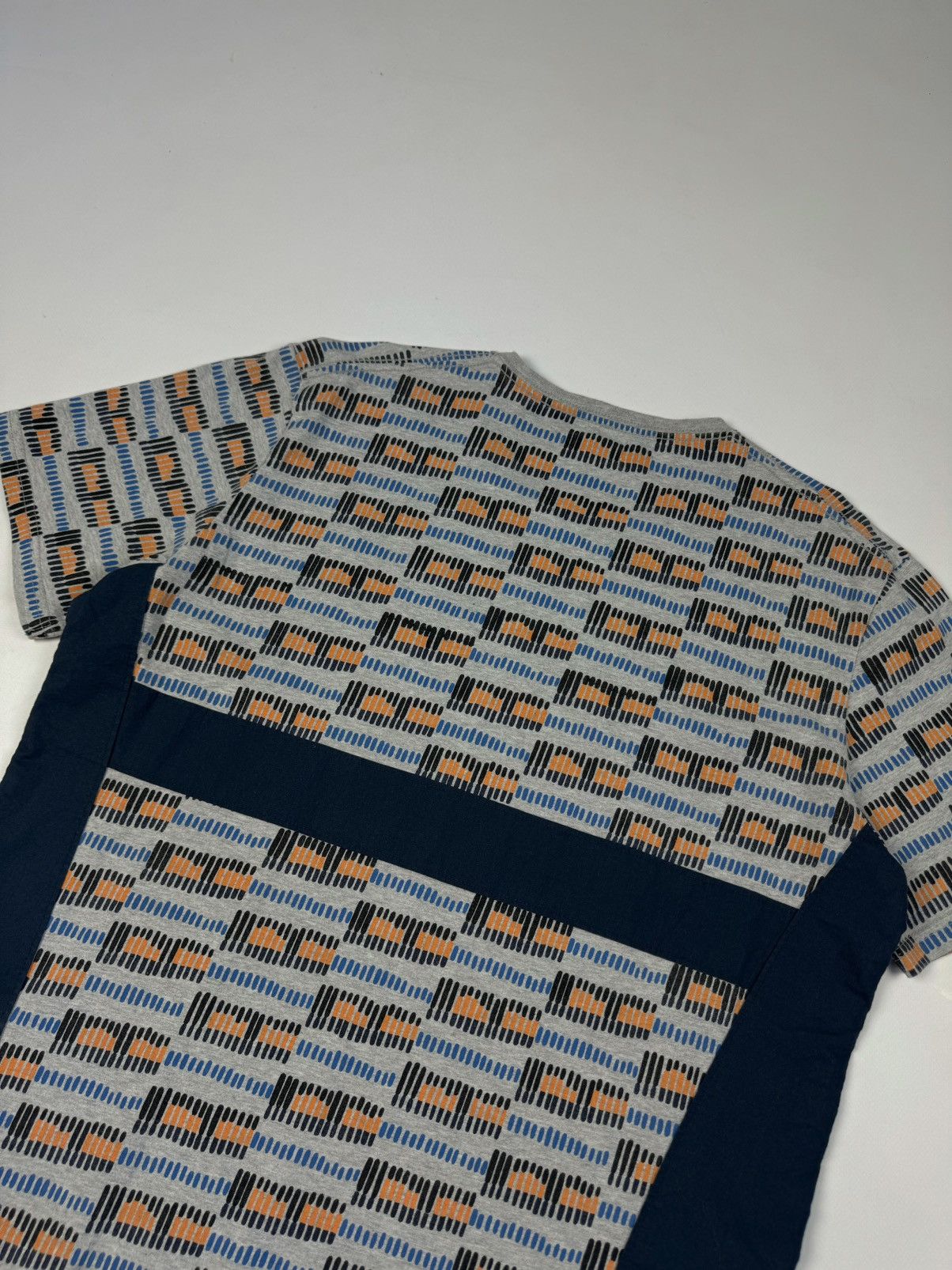 Designer × Folk FOLK Geometric Grey Multicolor Cotton Crew Neck T-Shirt Size US L / EU 52-54 / 3 - 10 Thumbnail