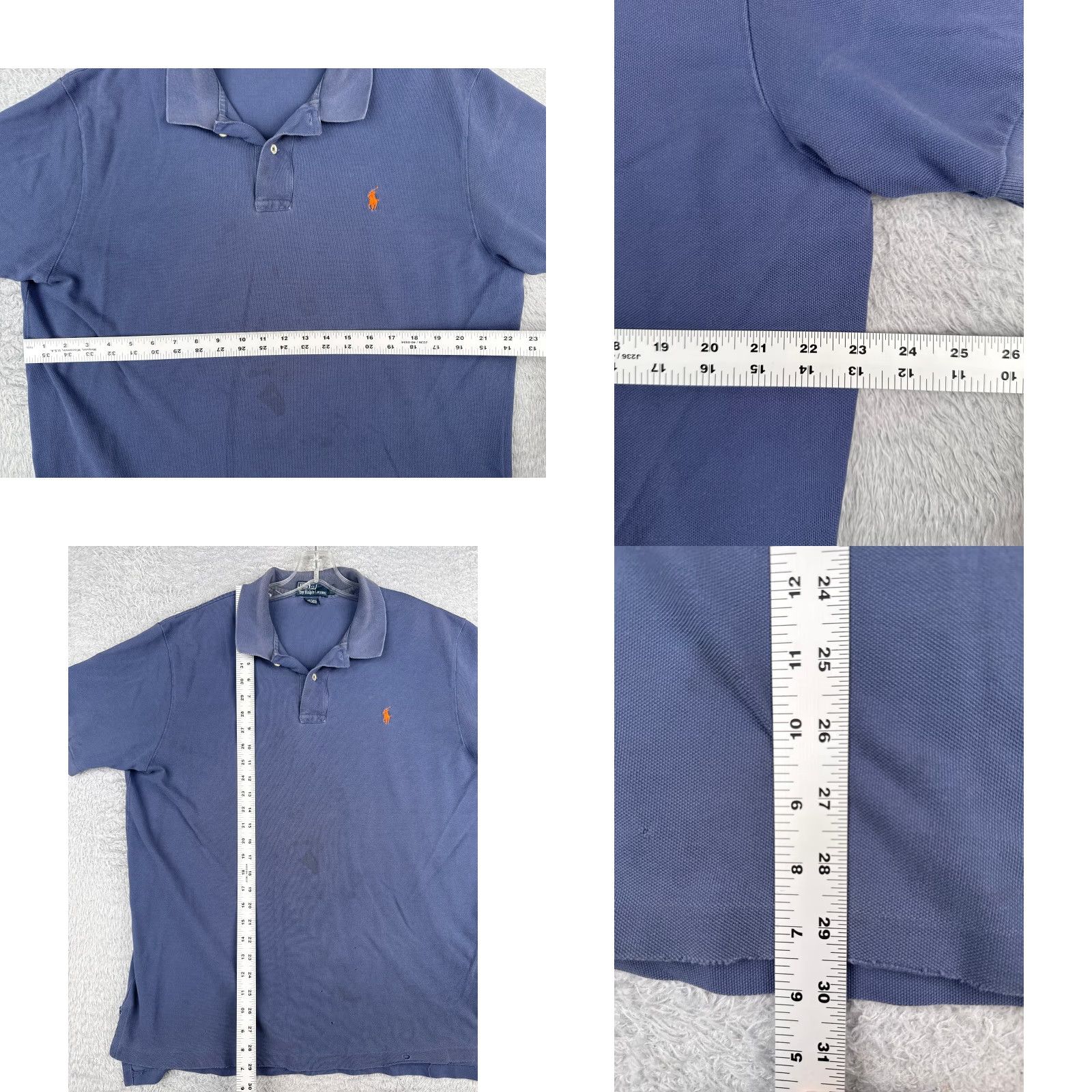 Ralph Lauren VINTAGE Polo Ralph Lauren Polo Shirt Adult XL Blue 100% Cotton Casual Mens Size US XL / EU 56 / 4 - 8 Thumbnail